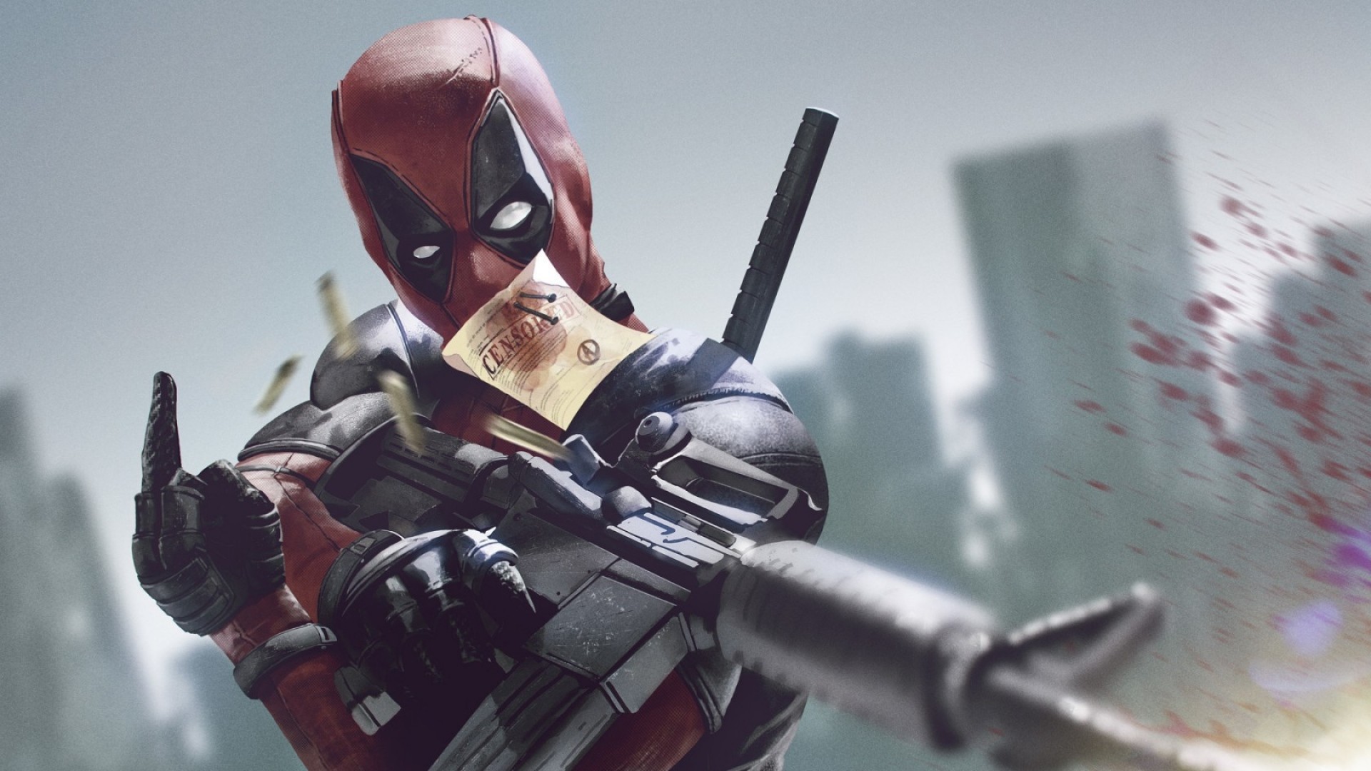 Deadpool, Arte digitale, Fucile, Soldi, Full HD, sfondo per portatile