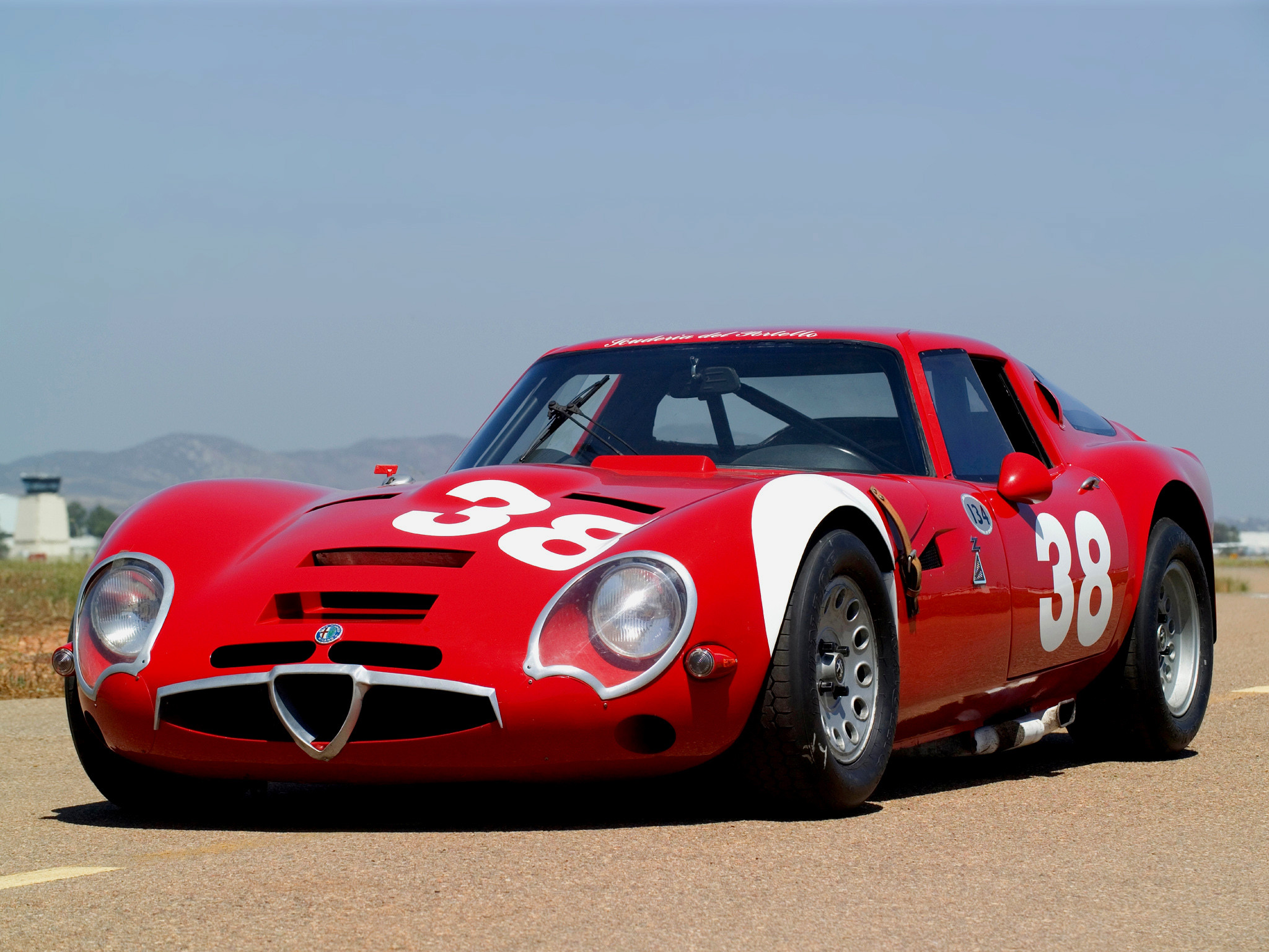 Alfa Romeo Giulia TZ2, Alfa Romeo, Auto da corsa, Auto d'epoca, Rosso, schermata Home iPad