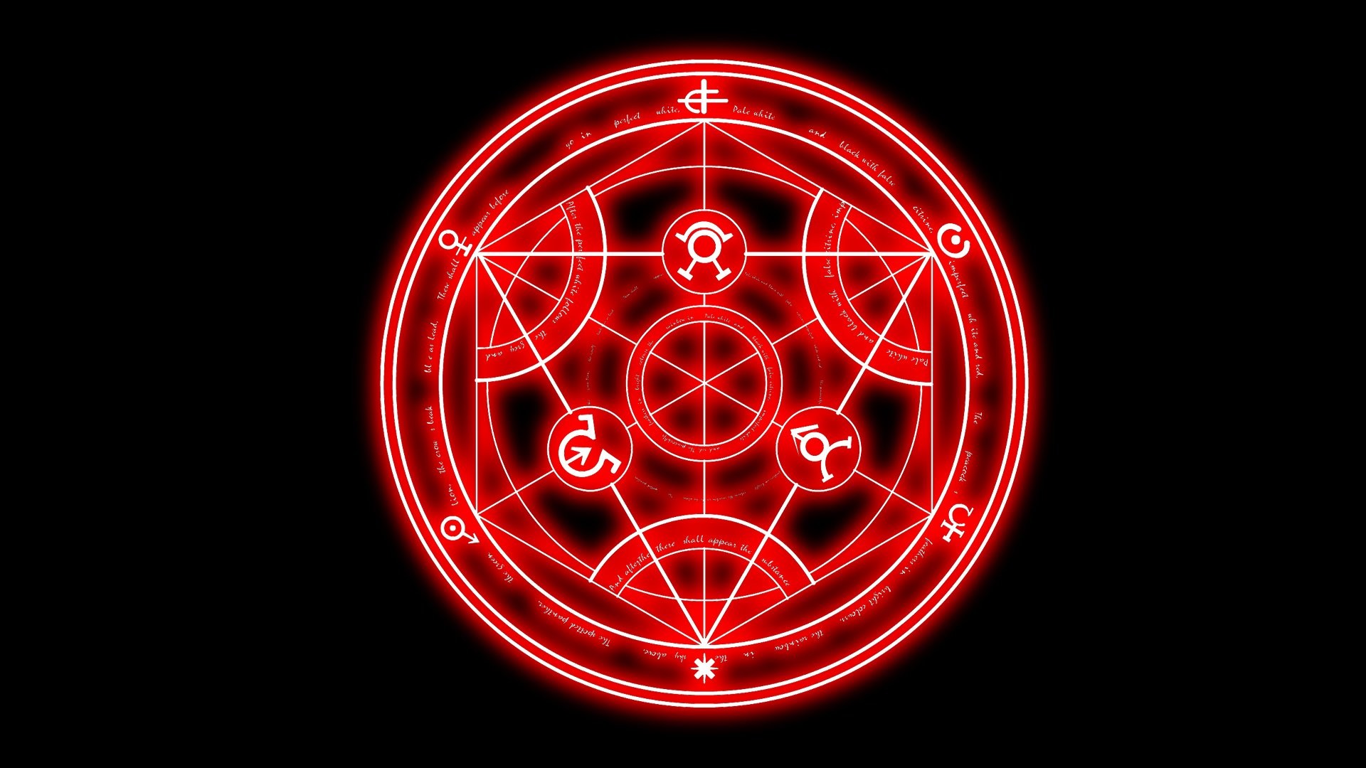 Cerchio di trasmutazione umana, Fullmetal Alchemist: Brotherhood, Rosso, Sfondo nero, wallpaper Full HD