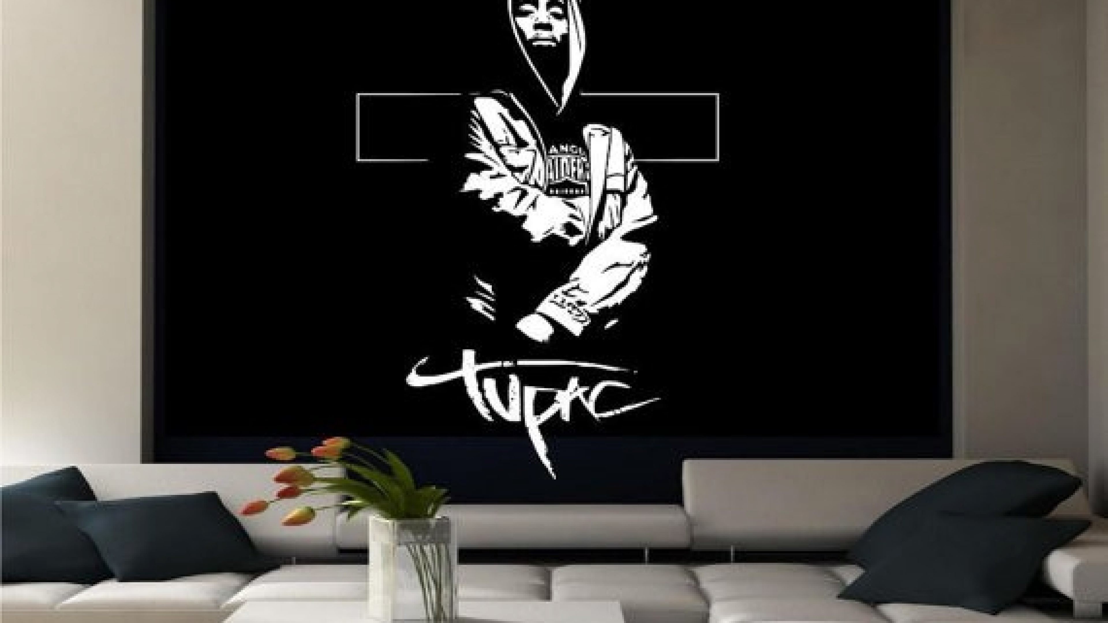 Tupac Shakur, Croce, Soggiorno, Illustrazione, 4K, sfondo Windows 11