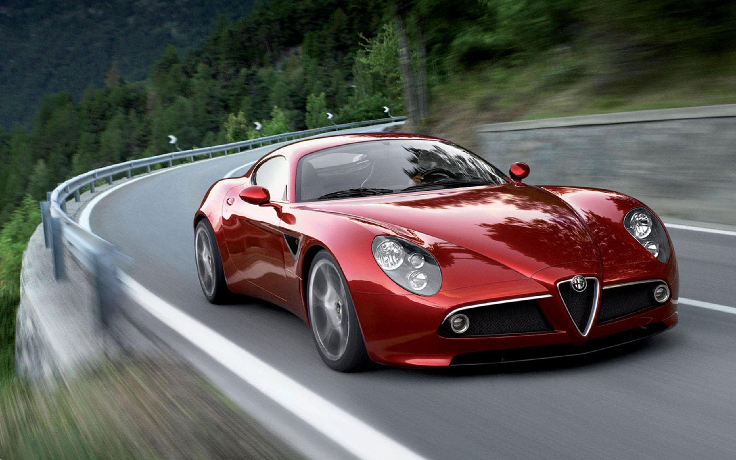 Alfa Romeo 8C Competizione, Alfa Romeo, Strada, Rosso, 2K, wallpaper per PC