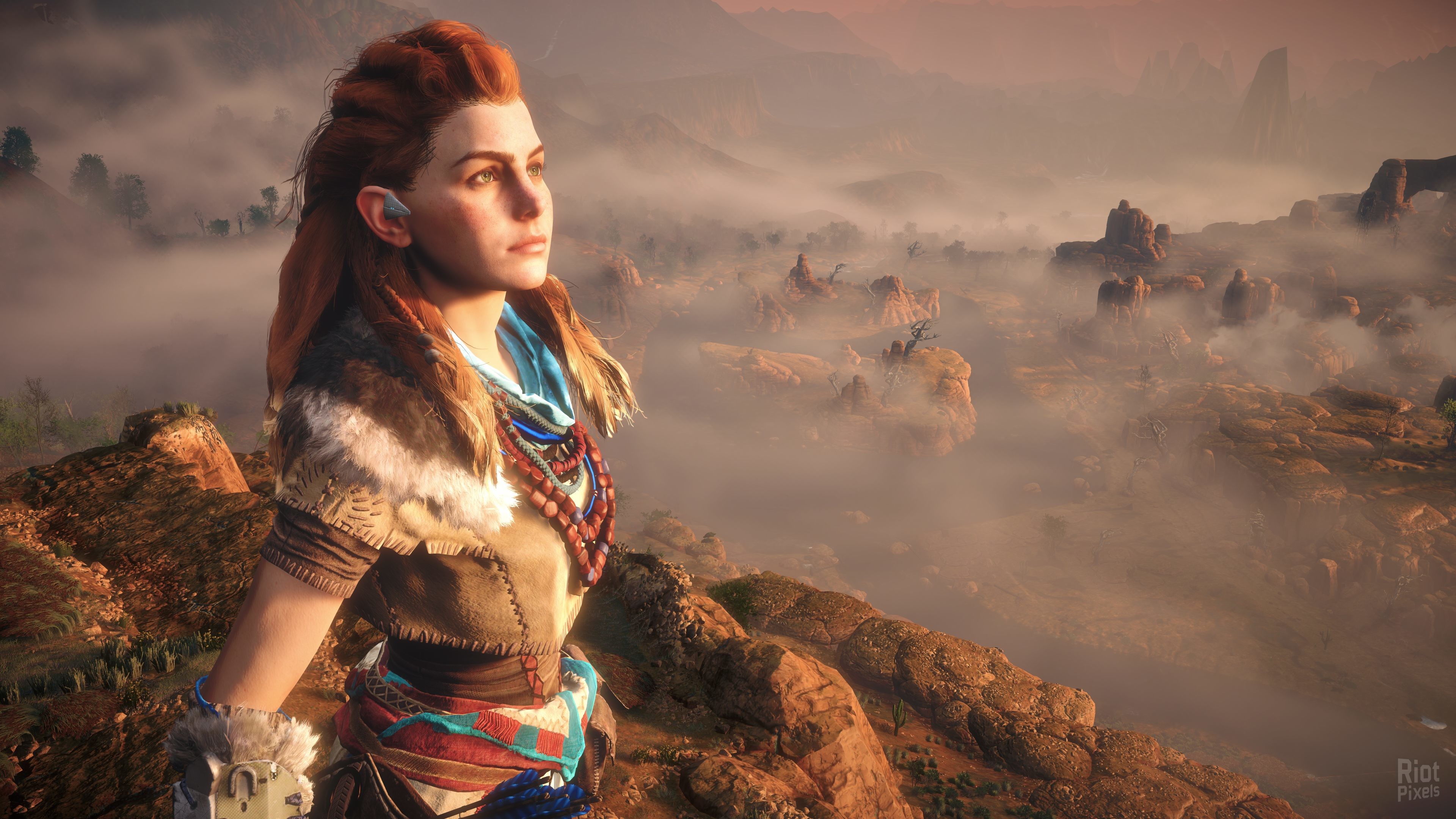Aloy, Horizon Zero Dawn, Ritratto, Canyon, 4K, sfondo desktop