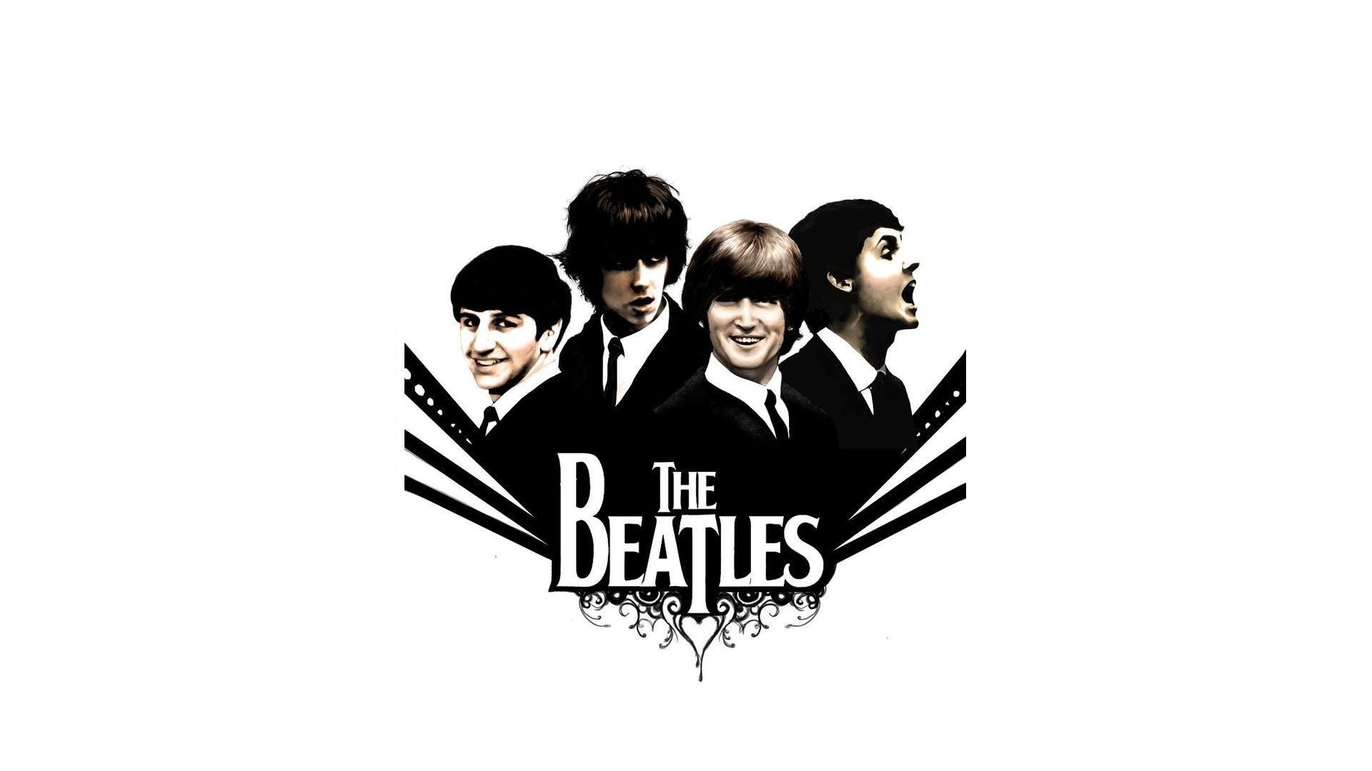 The Beatles, Logo, Sfondo bianco, Grafica, 16:9 Full HD, wallpaper widescreen