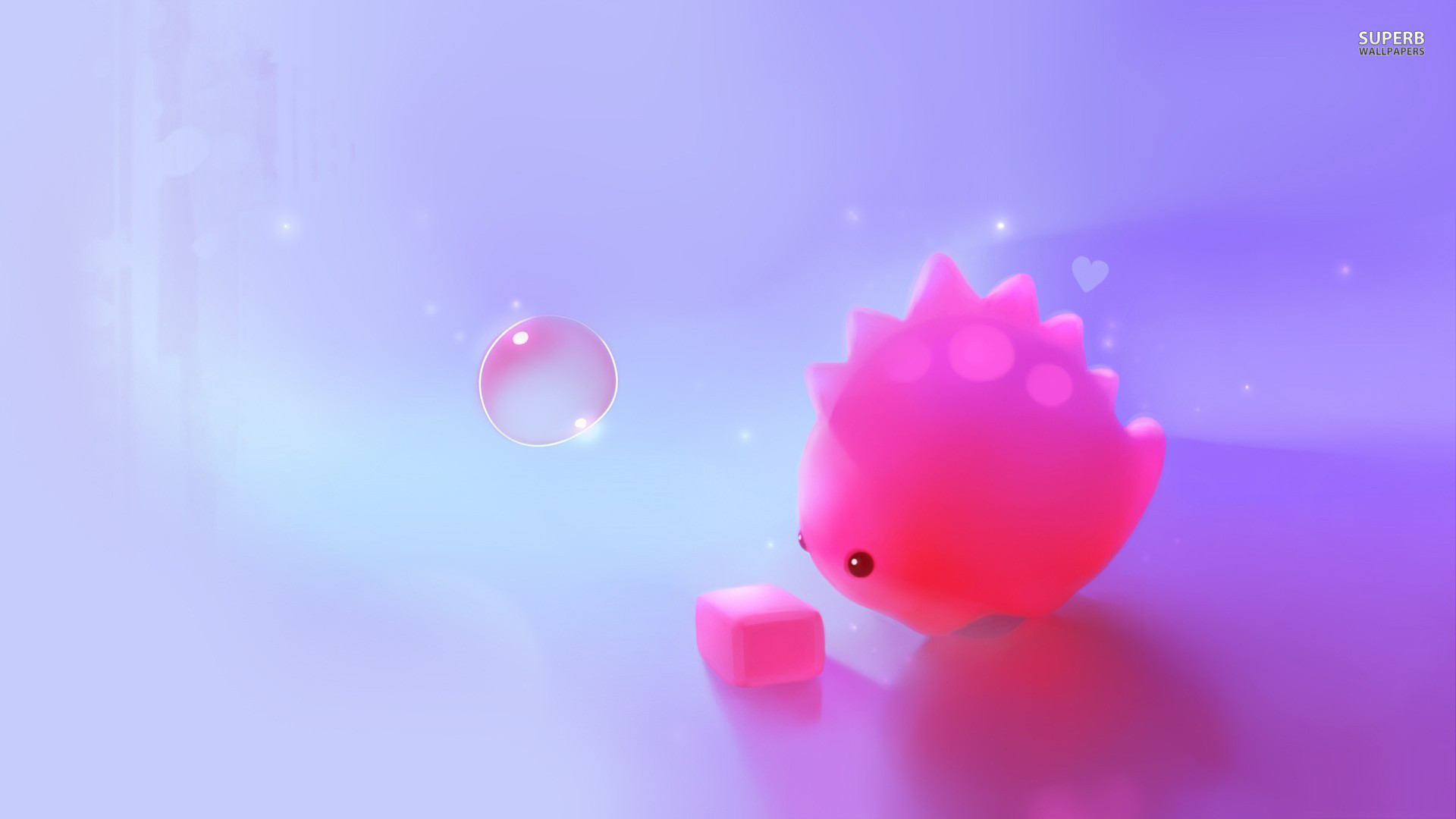 Riccio, Illustrazione, Bolla, Rosa, 16:9 Full HD, wallpaper widescreen