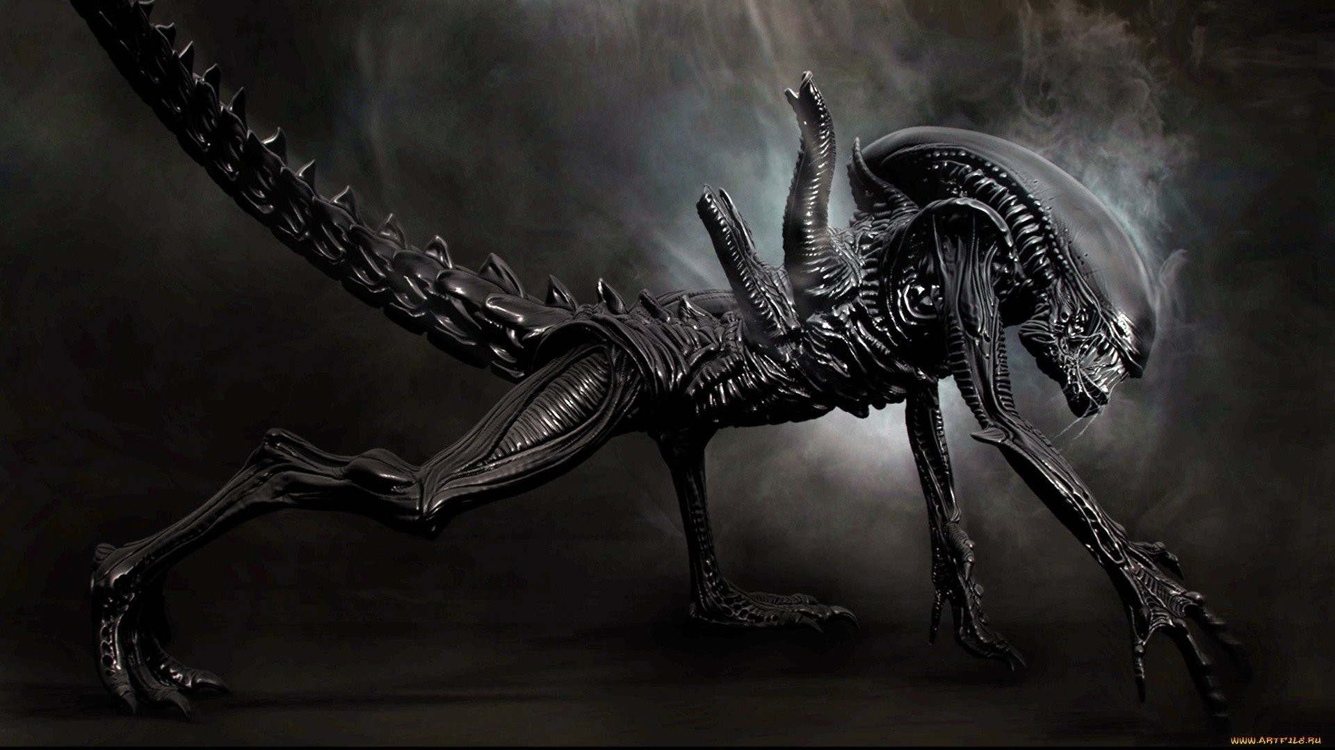 Xenomorfo, Alien, Creatura, Fumo, 1920x1080, immagine di sfondo