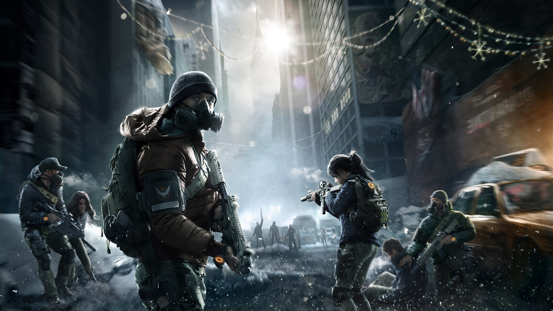 Tom Clancy's The Division, Agenti, Maschera antigas, Neve, Full HD, sfondo per PC