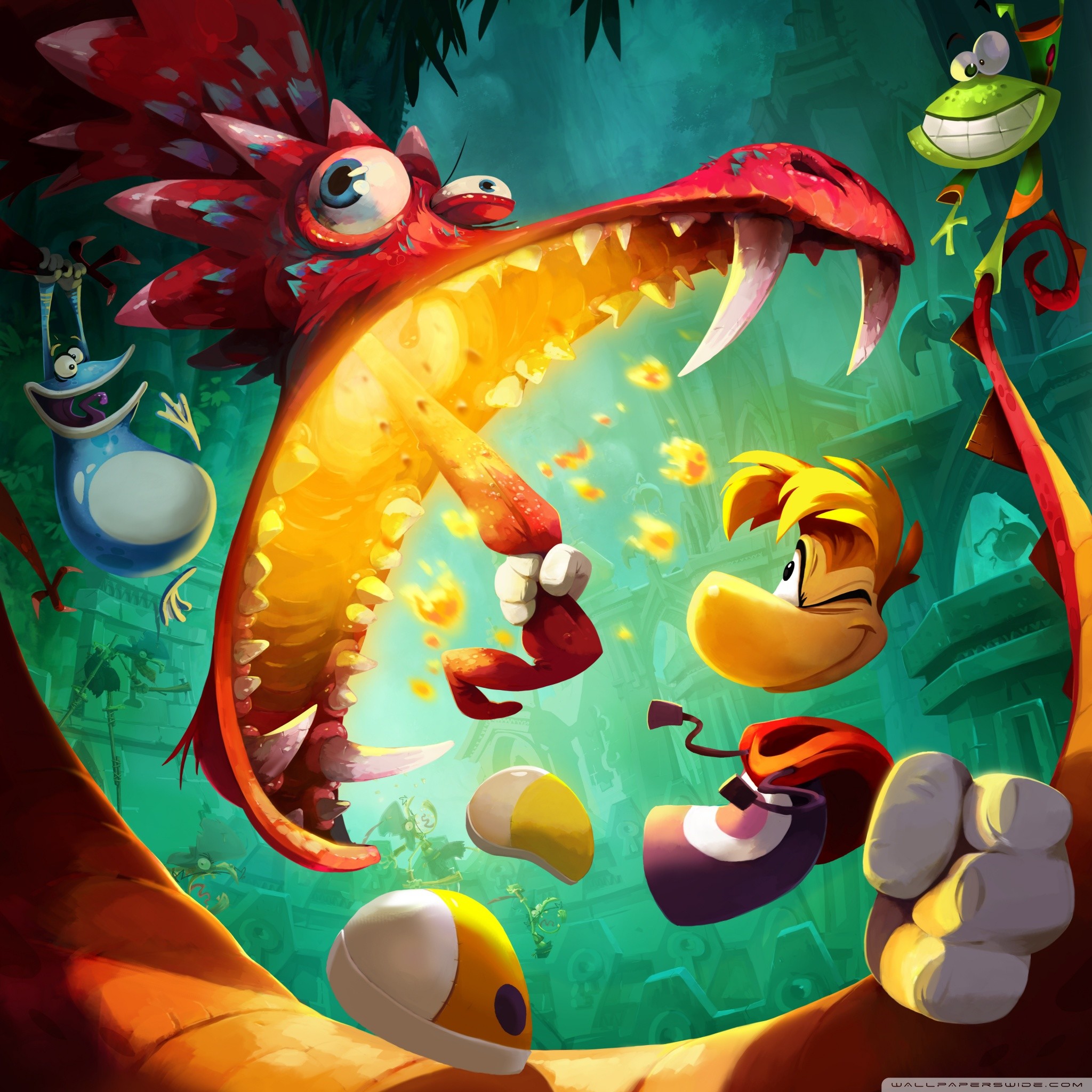 Rayman Legends, Rayman, Videogioco, Colorato, Full HD, schermata di blocco iPad