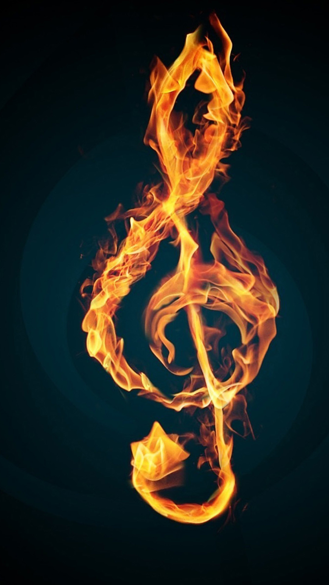 Chiave di violino, Fuoco, Fiamme, 1080x1920, schermata di blocco iPhone