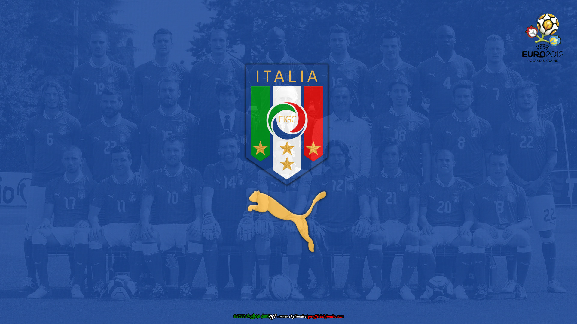 Nazionale italiana di calcio, FIGC, Euro 2012, Puma, Blu, 16:9 Full HD, wallpaper widescreen