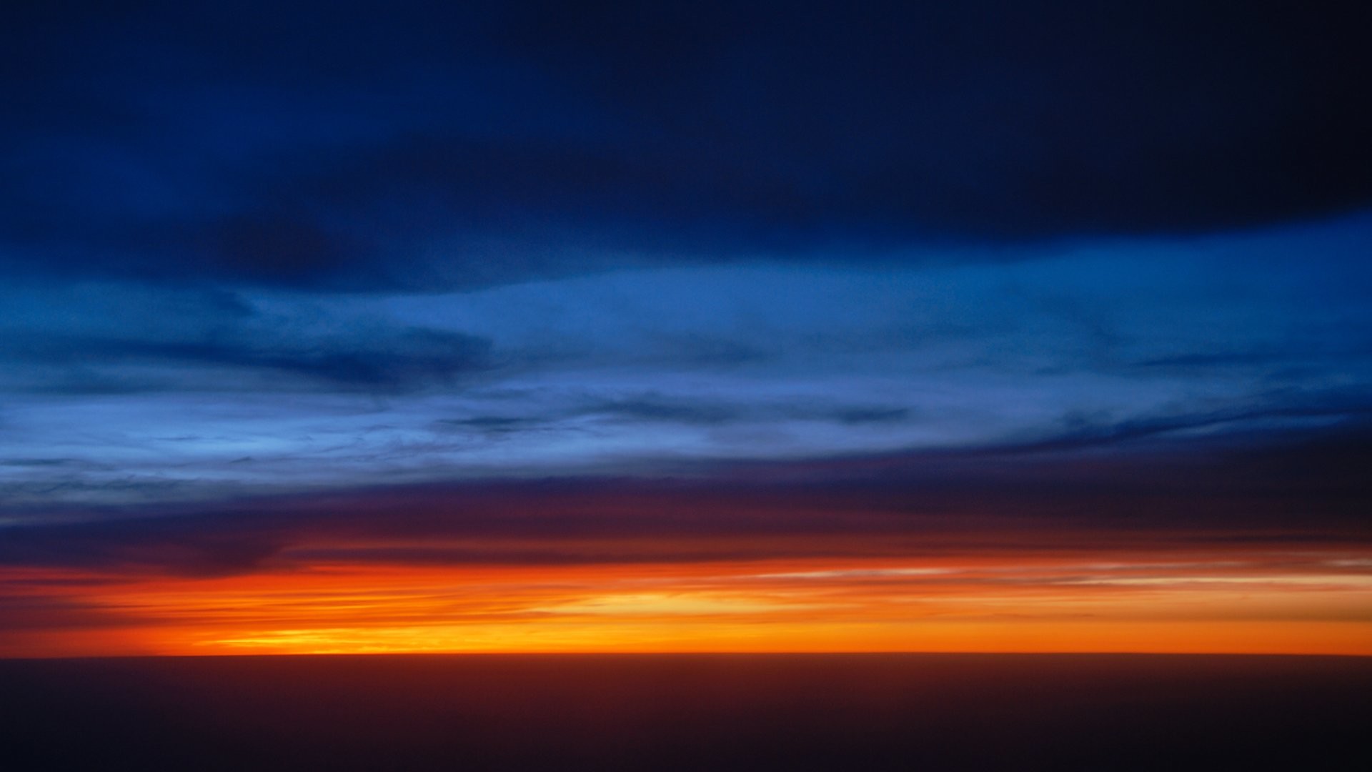 Tramonto, Nuvole, Orizzonte, Cielo blu, 1920x1080, immagine di sfondo