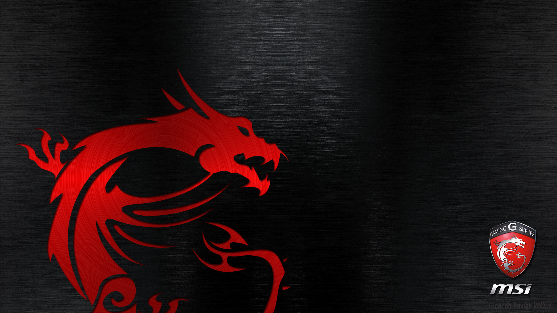 MSI, Drago rosso, Metallo spazzolato, Full HD, sfondo per portatile