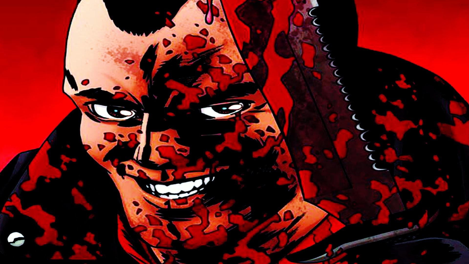 Negan, The Walking Dead, Fumetto, Sangue, Sorriso, 1920x1080, sfondo per PC