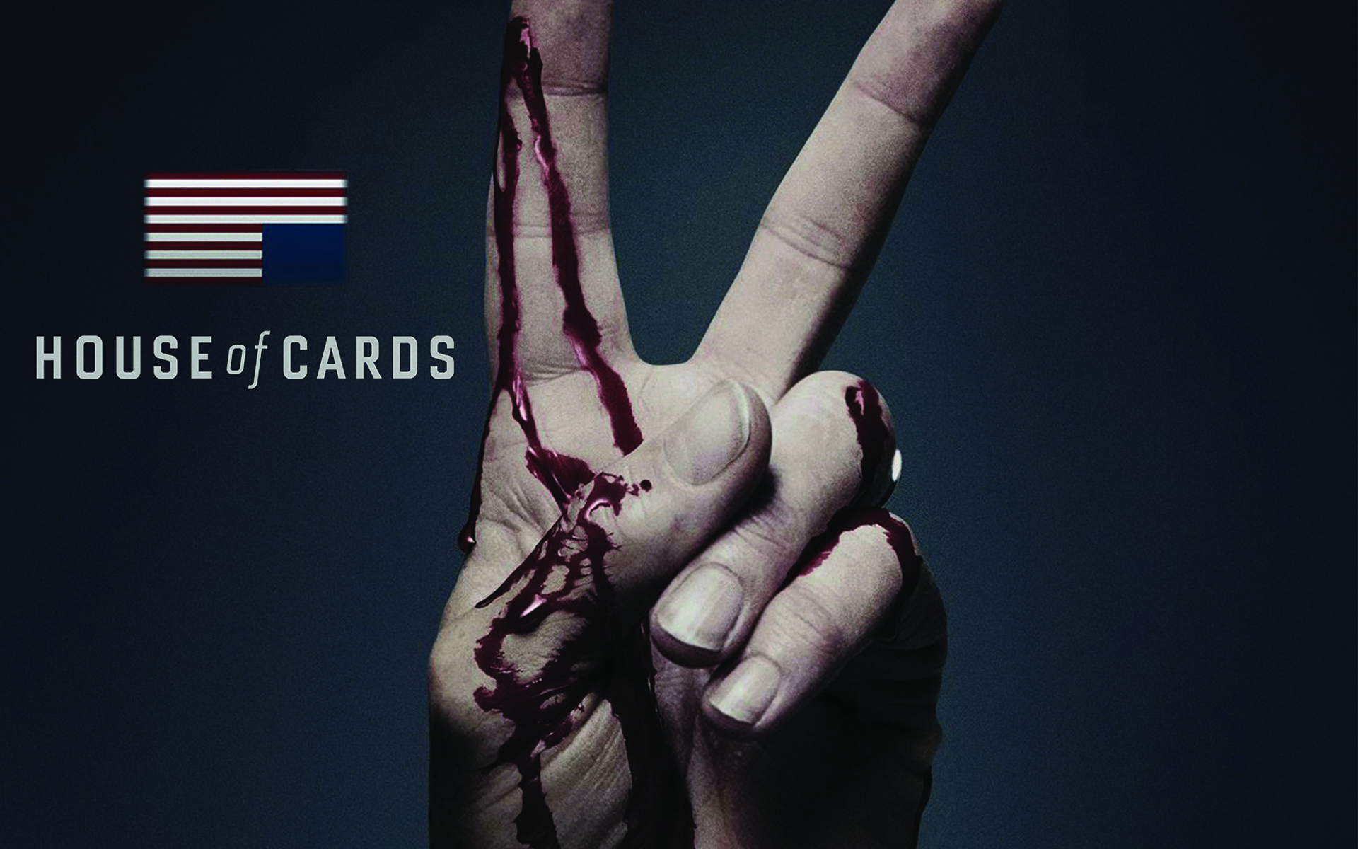 House of Cards, Segno della vittoria, Mano insanguinata, Logo, 1920x1200, immagine di sfondo