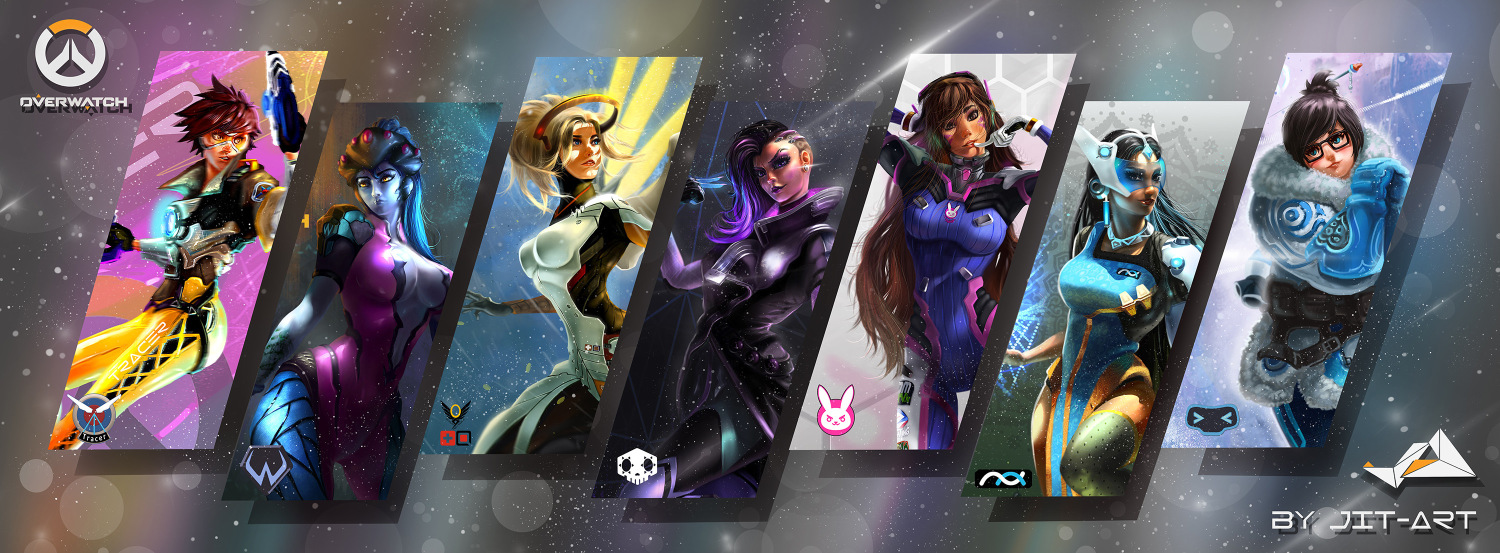 Overwatch, Tracer, Widowmaker, Mercy, D.Va, Mei, Symmetra, 2K, sfondo desktop