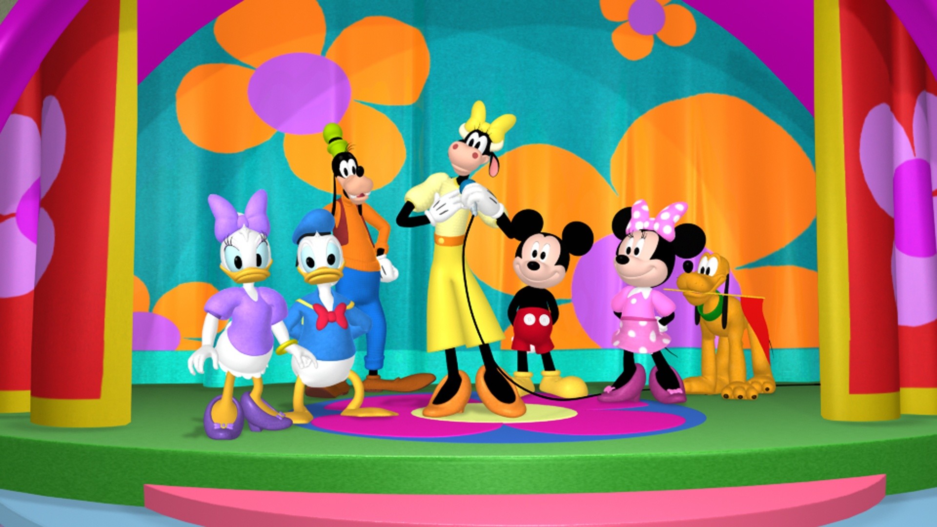 La casa di Topolino, Topolino, Minni, Paperino, Pippo, Paperina, sfondo desktop Full HD