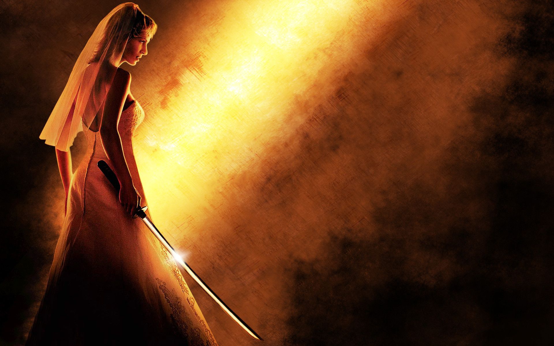 Kill Bill: Volume 2, La Sposa, Uma Thurman, Katana, Controluce, Full HD, sfondo per PC