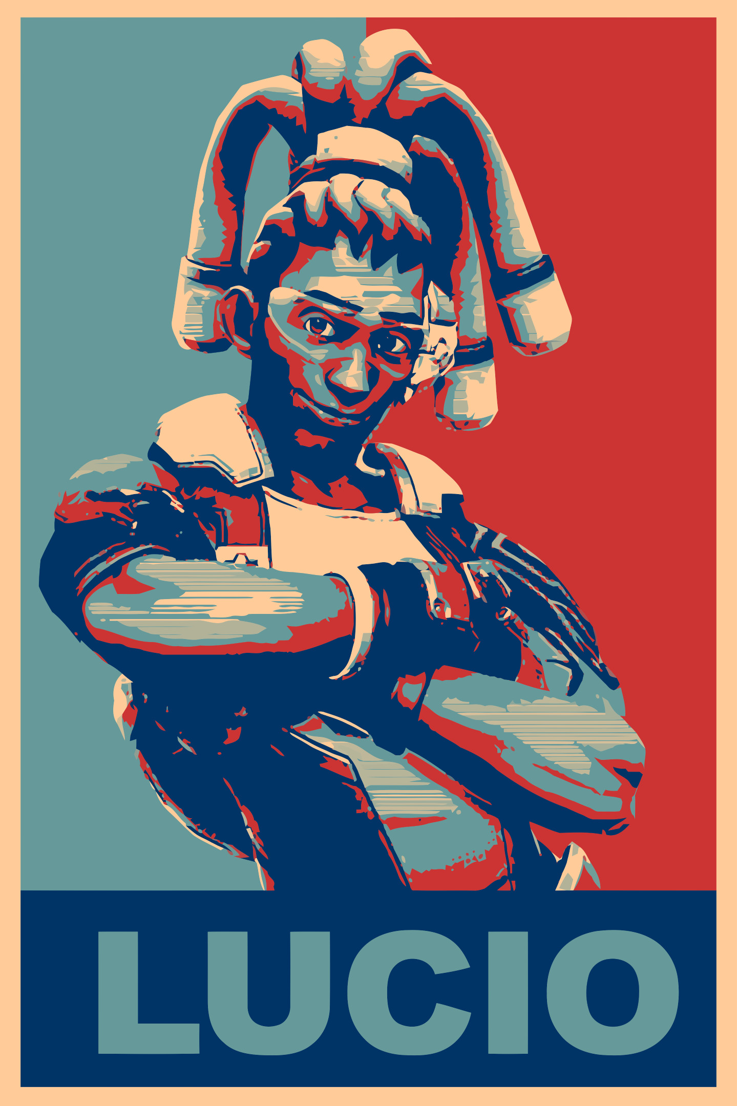 Lúcio, Overwatch, Stile poster Hope, Full HD, sfondo per iPhone e Android