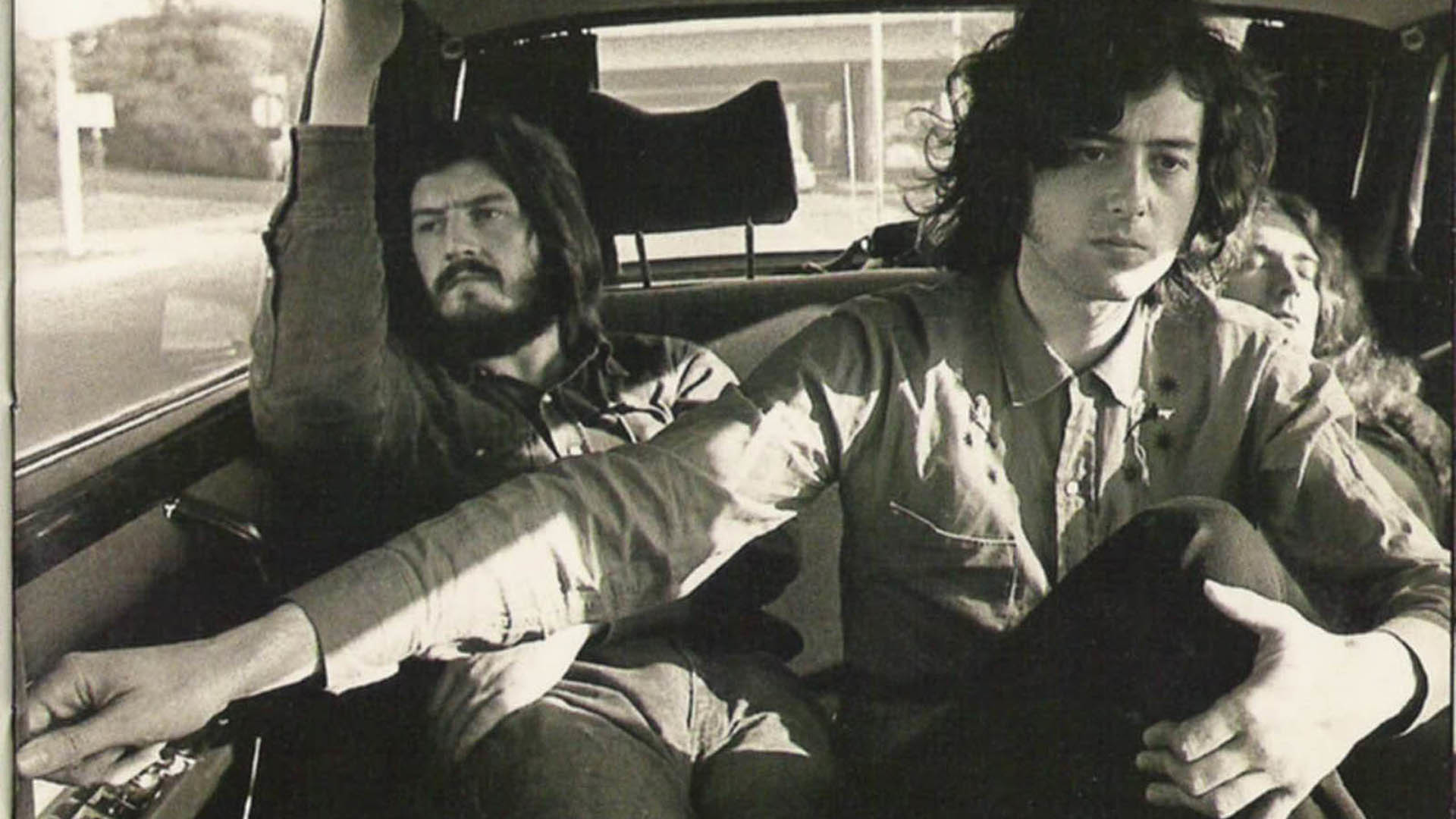 John Bonham, Jimmy Page, Led Zeppelin, Auto, Foto vintage, 1920x1080, immagine di sfondo