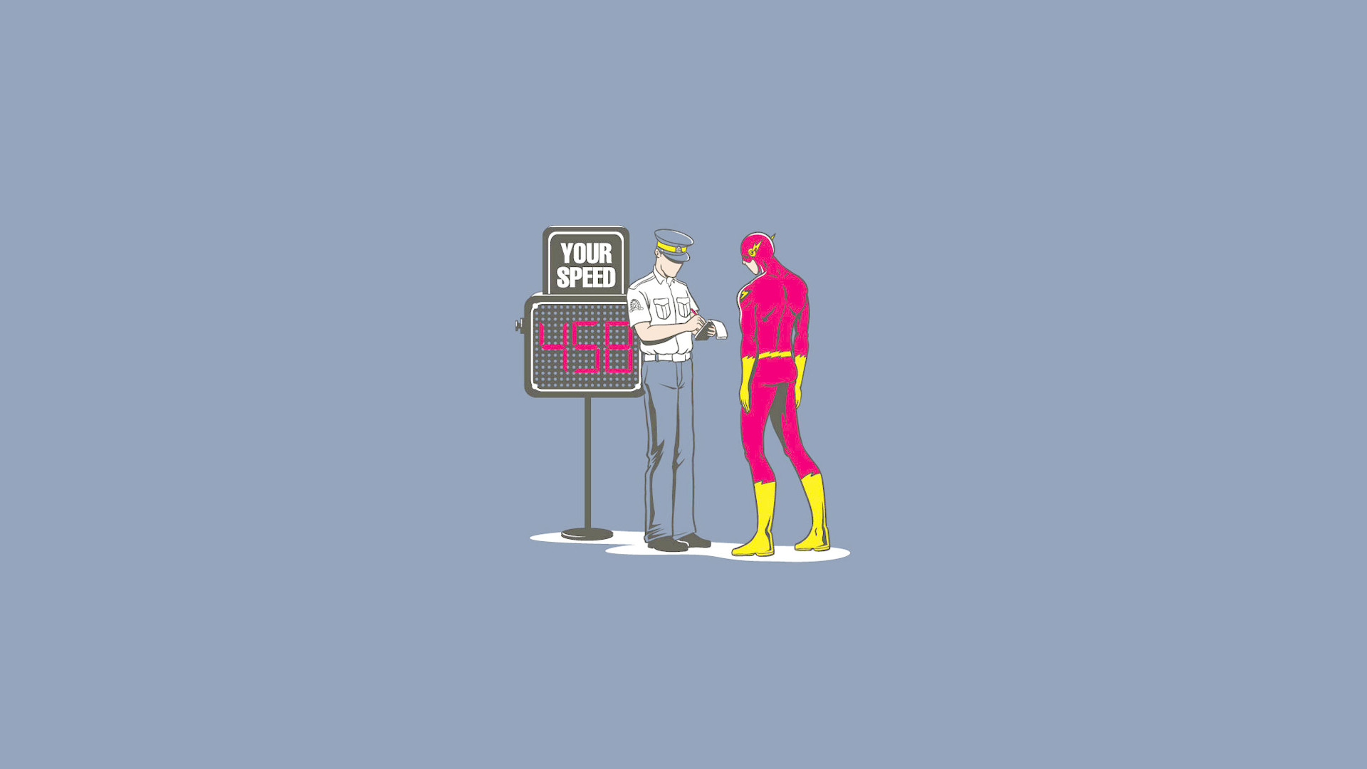 Flash, DC Comics, Autovelox, Poliziotto, Illustrazione, Full HD 1080p, sfondo desktop