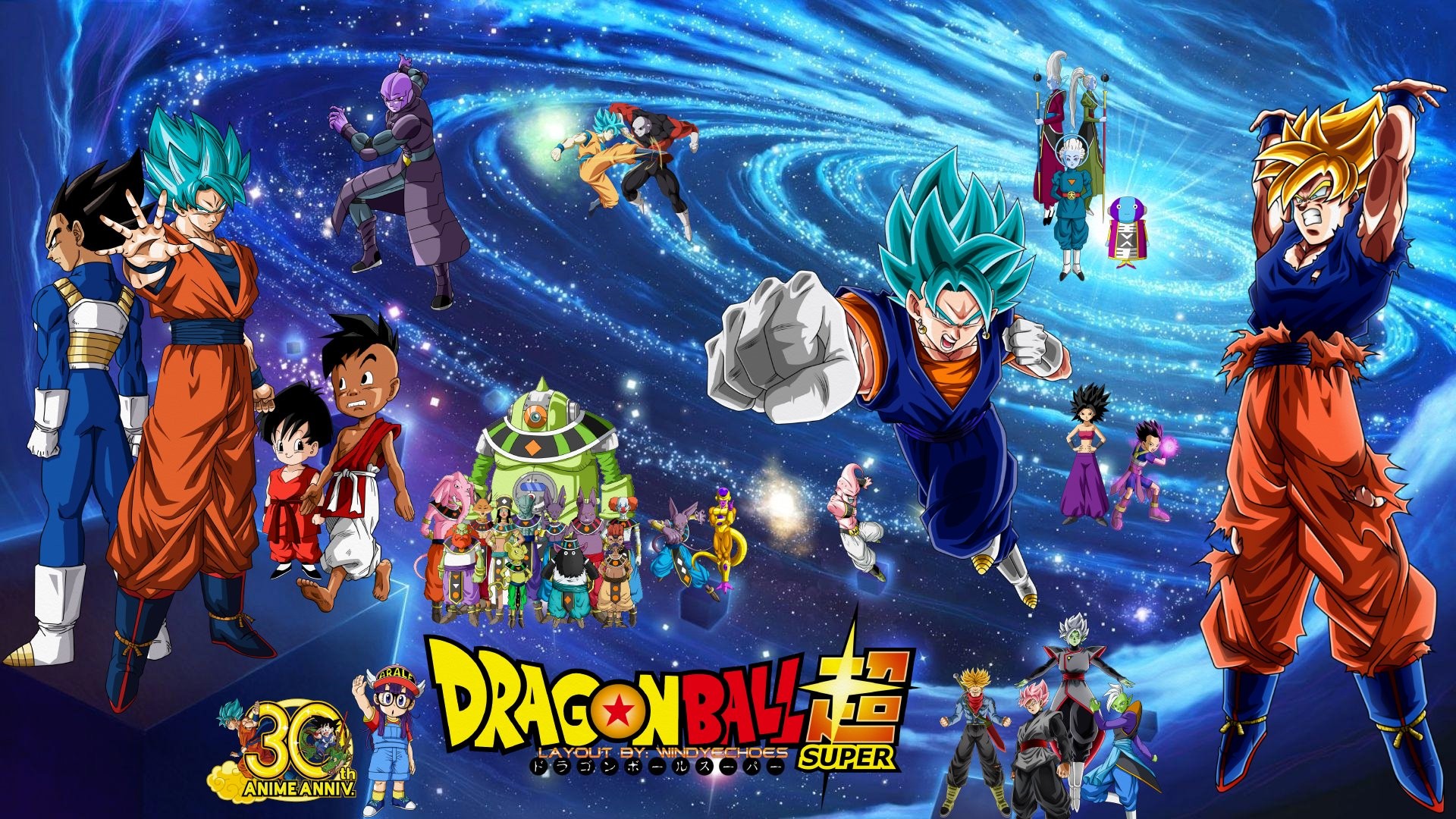 Dragon Ball Super, Vegito, Gohan, Goku, Spazio, Full HD, sfondo per PC