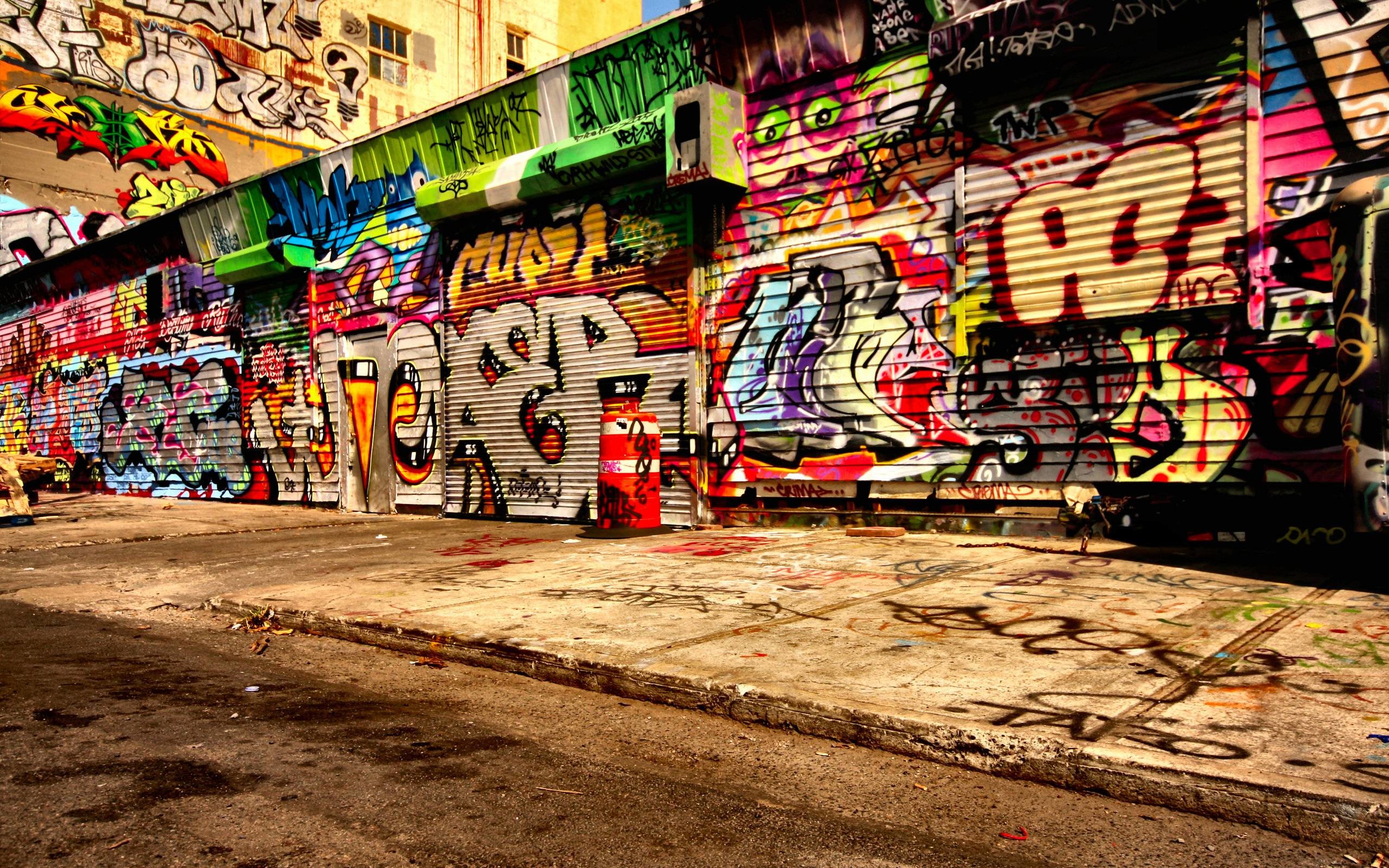 Graffiti, Vicolo, Muri colorati, Strada, 2560x1600, sfondo MacBook Pro
