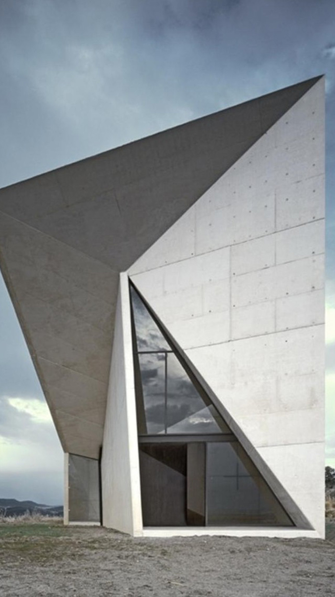 Edificio in cemento, Architettura moderna, Forme geometriche, Minimalismo, schermata di blocco iPhone