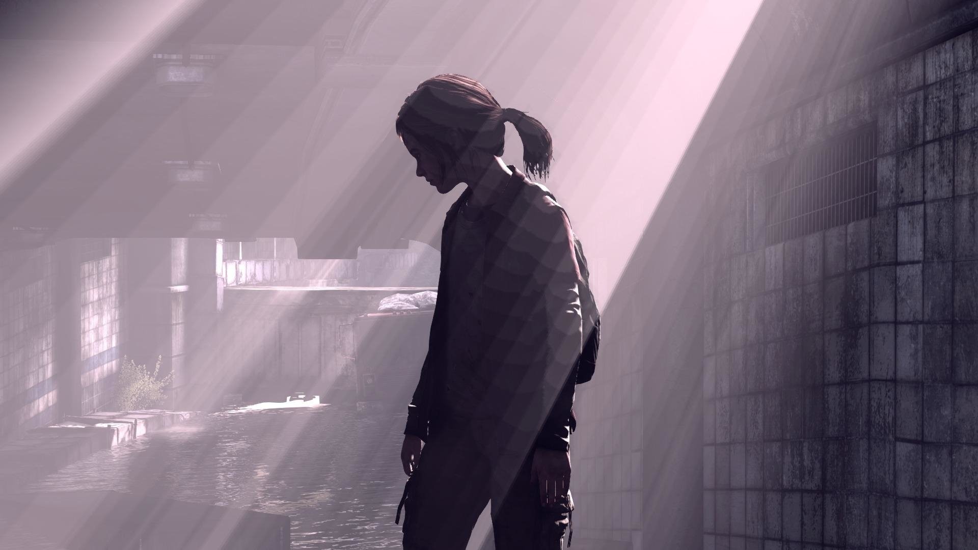 The Last of Us, Ellie, Silhouette, Raggi di luce, Rosa, Full HD, sfondo per PC e portatile