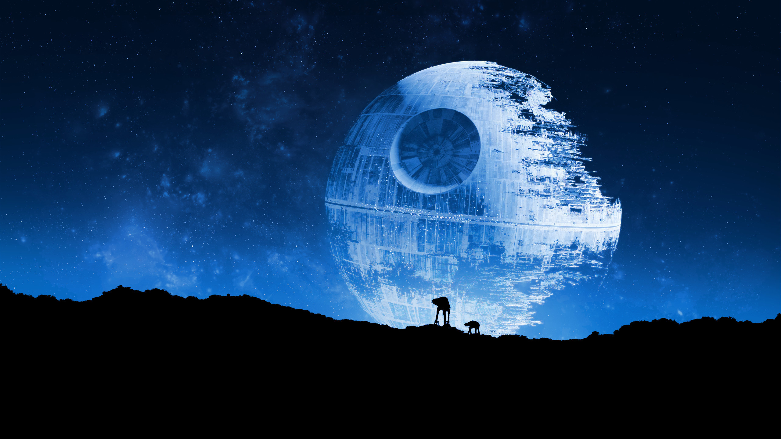 Morte Nera, AT-AT, Star Wars, Notte, 2K, sfondo desktop