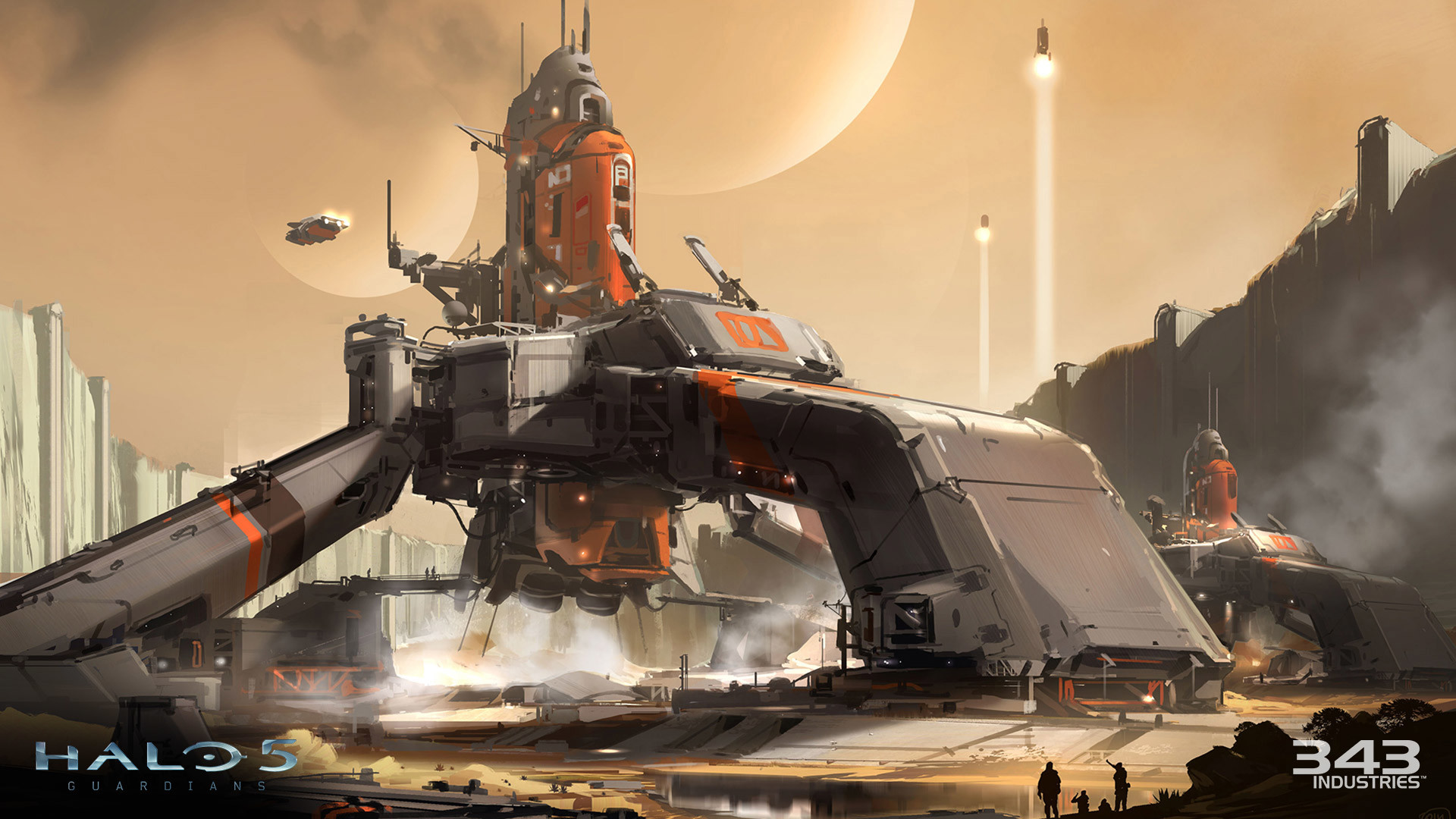 Halo 5: Guardians, 343 Industries, Halo, Astronave, Concept art, sfondo Full HD per computer
