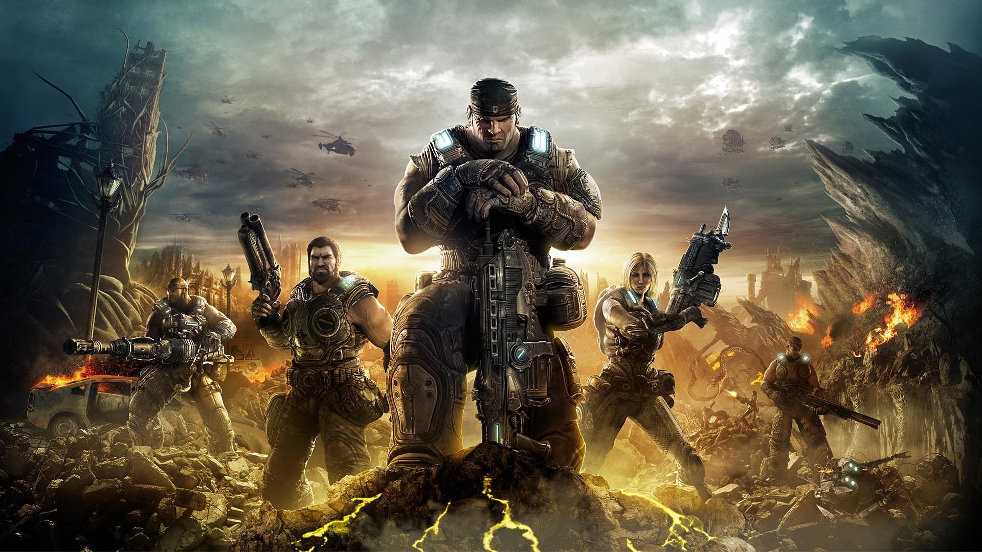 Gears of War 3, Marcus Fenix, Soldati, Battaglia, 16:9 Full HD, sfondo widescreen