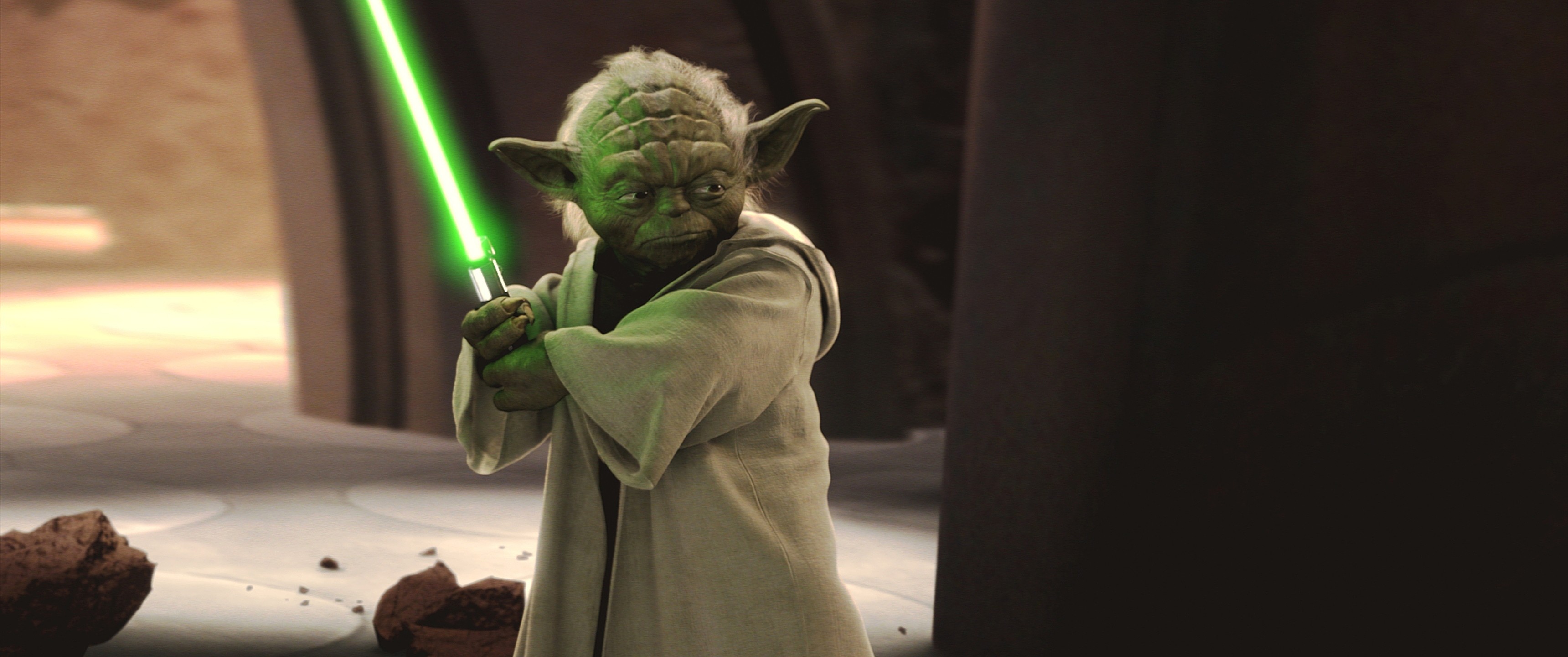 Yoda, Spada laser verde, Star Wars, 2K, wallpaper desktop