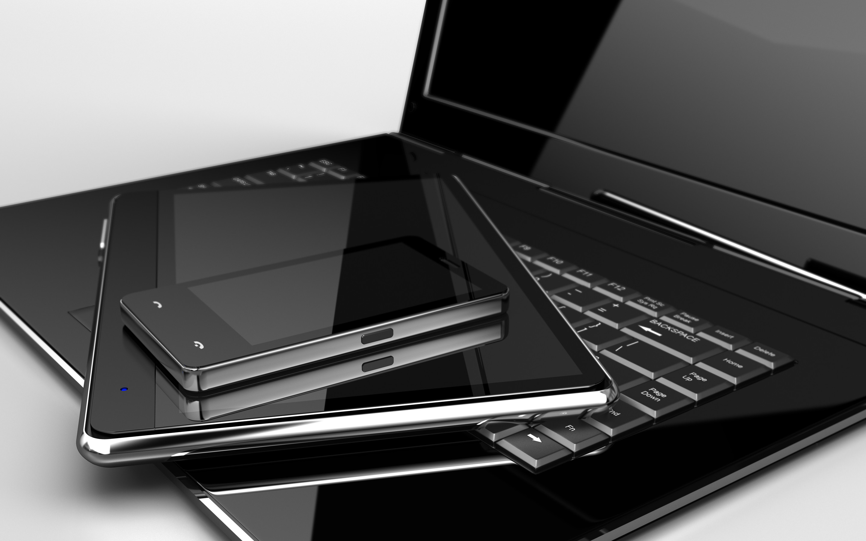Laptop, Tablet, Smartphone, Nero, 2K, sfondo per il tuo computer