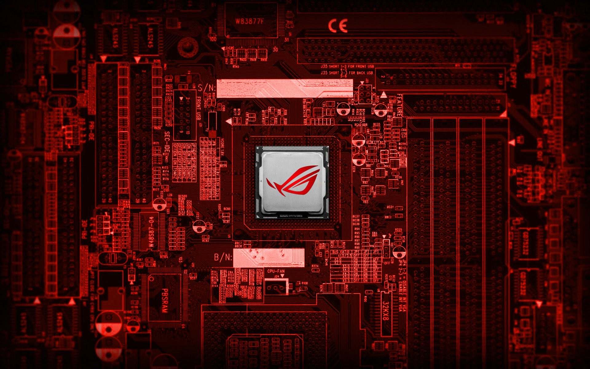 ASUS ROG, Scheda madre, Circuito, Rosso, 1920x1200, wallpaper desktop