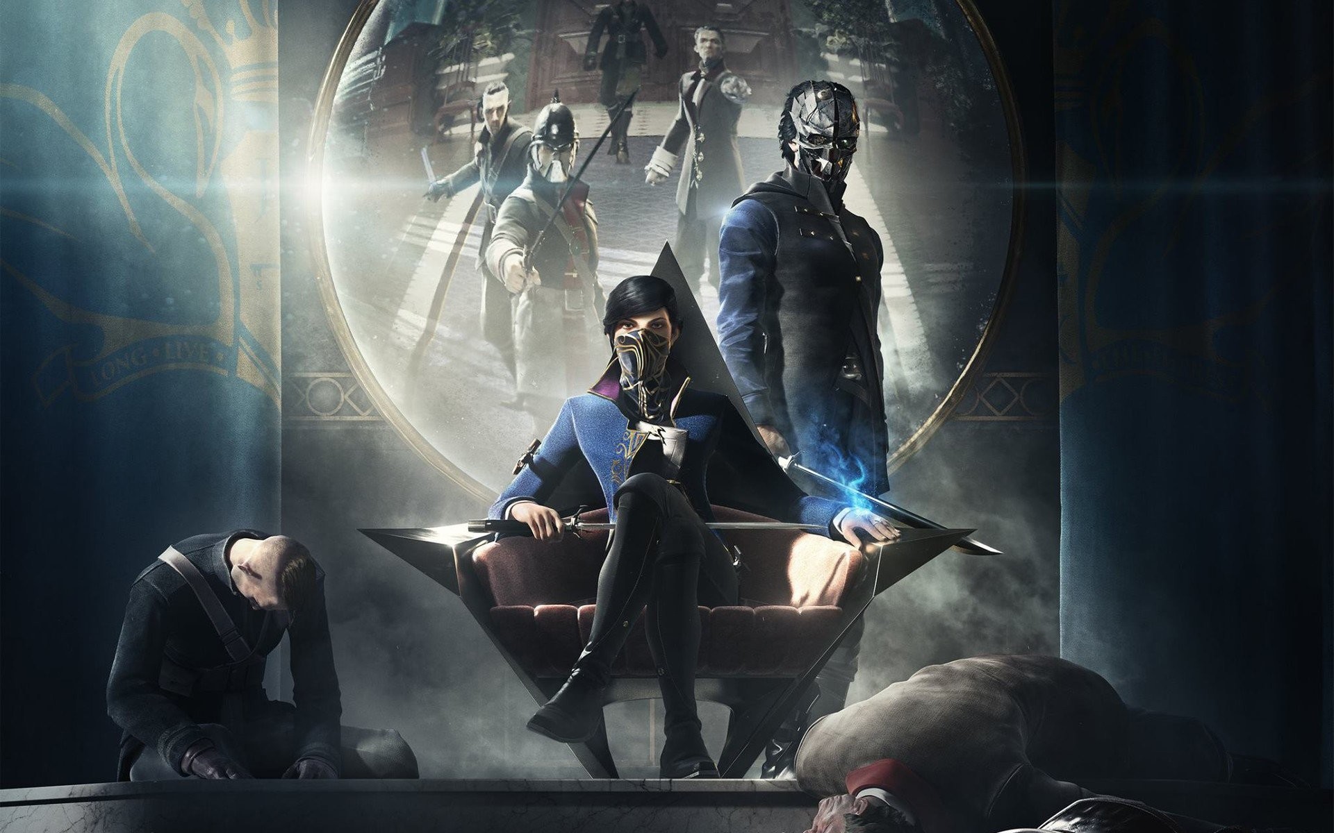 Emily Kaldwin, Corvo Attano, Dishonored 2, Trono, Arkane Studios, wallpaper per portatile