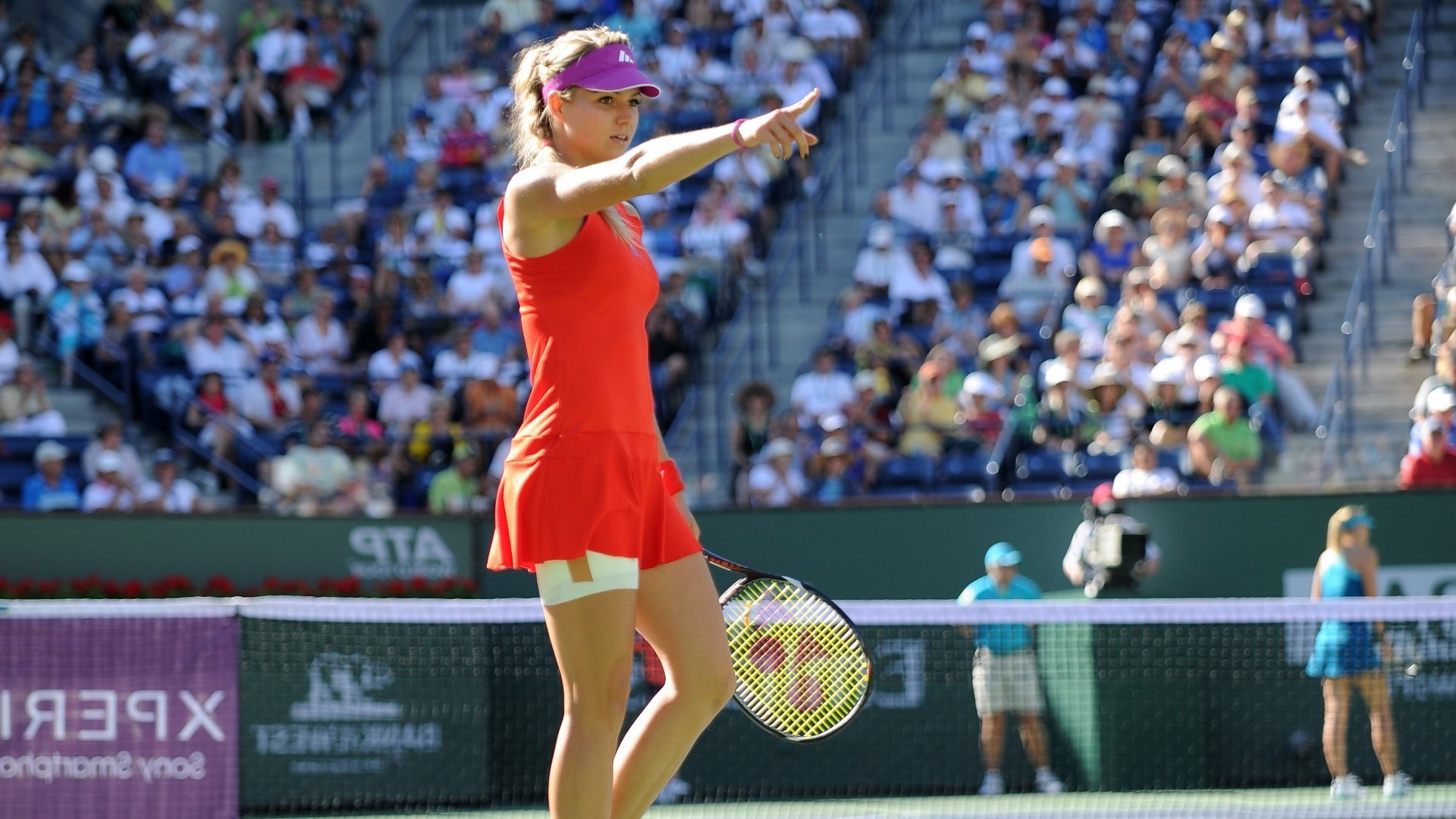 Sabine Lisicki, Tennista, Indian Wells, Campo da tennis, Pubblico, Vestito rosso, sfondo per PC
