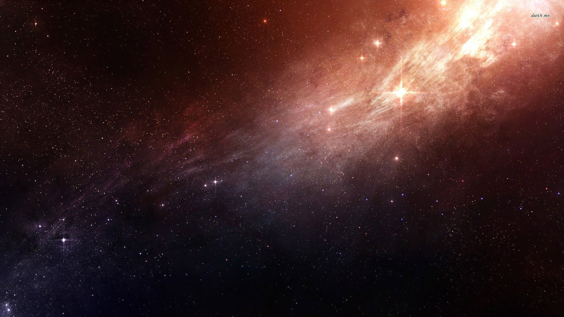 Nebulosa, Arancione, Stelle, Spazio, Full HD, sfondo Windows 11