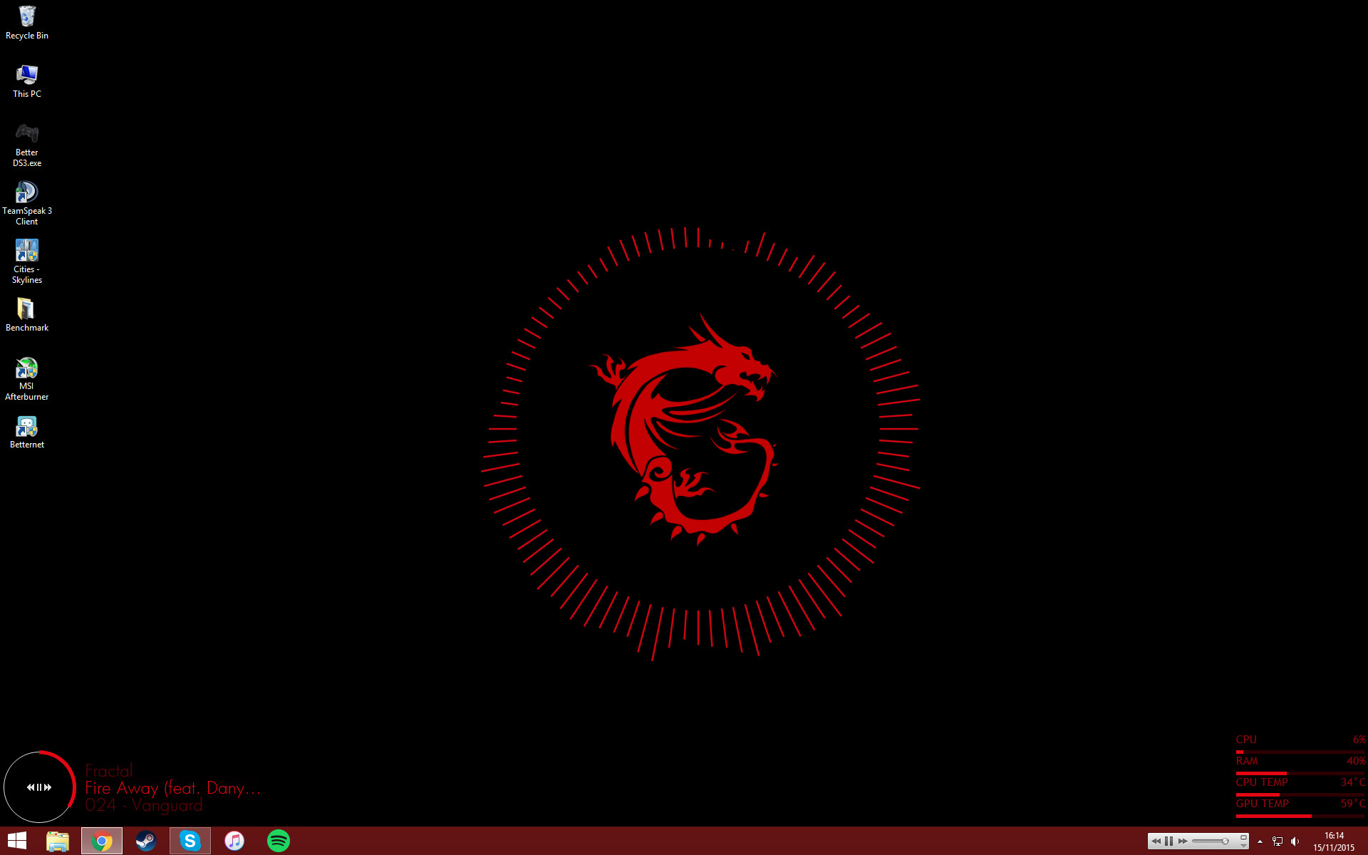 MSI, Drago rosso, Desktop, Sfondo nero, 16:10 Full HD, wallpaper widescreen
