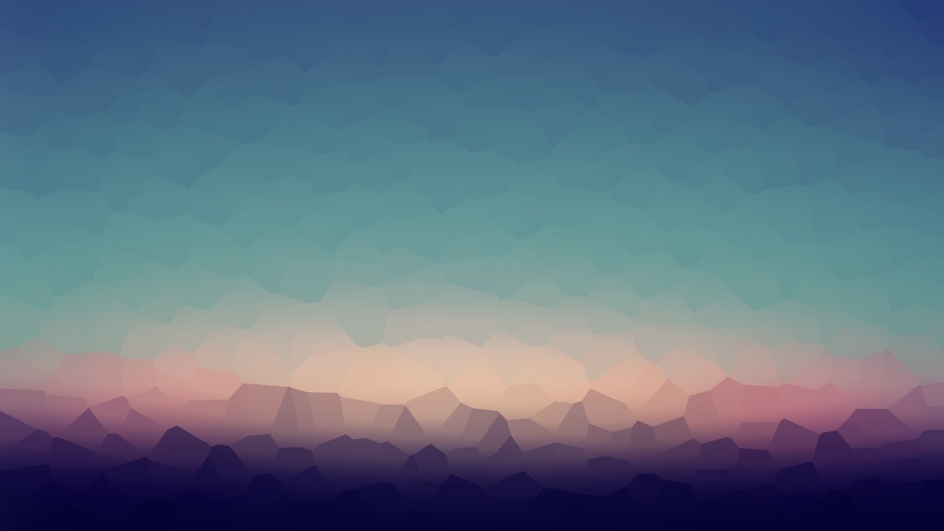 Low poly, Paesaggio, Tramonto, Gradiente, Full HD 1080p, sfondo desktop