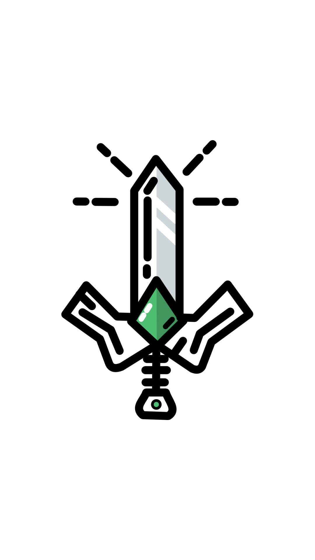 Spada Suprema, The Legend of Zelda, Minimalista, Sfondo bianco, Full HD, schermata di blocco del cellulare