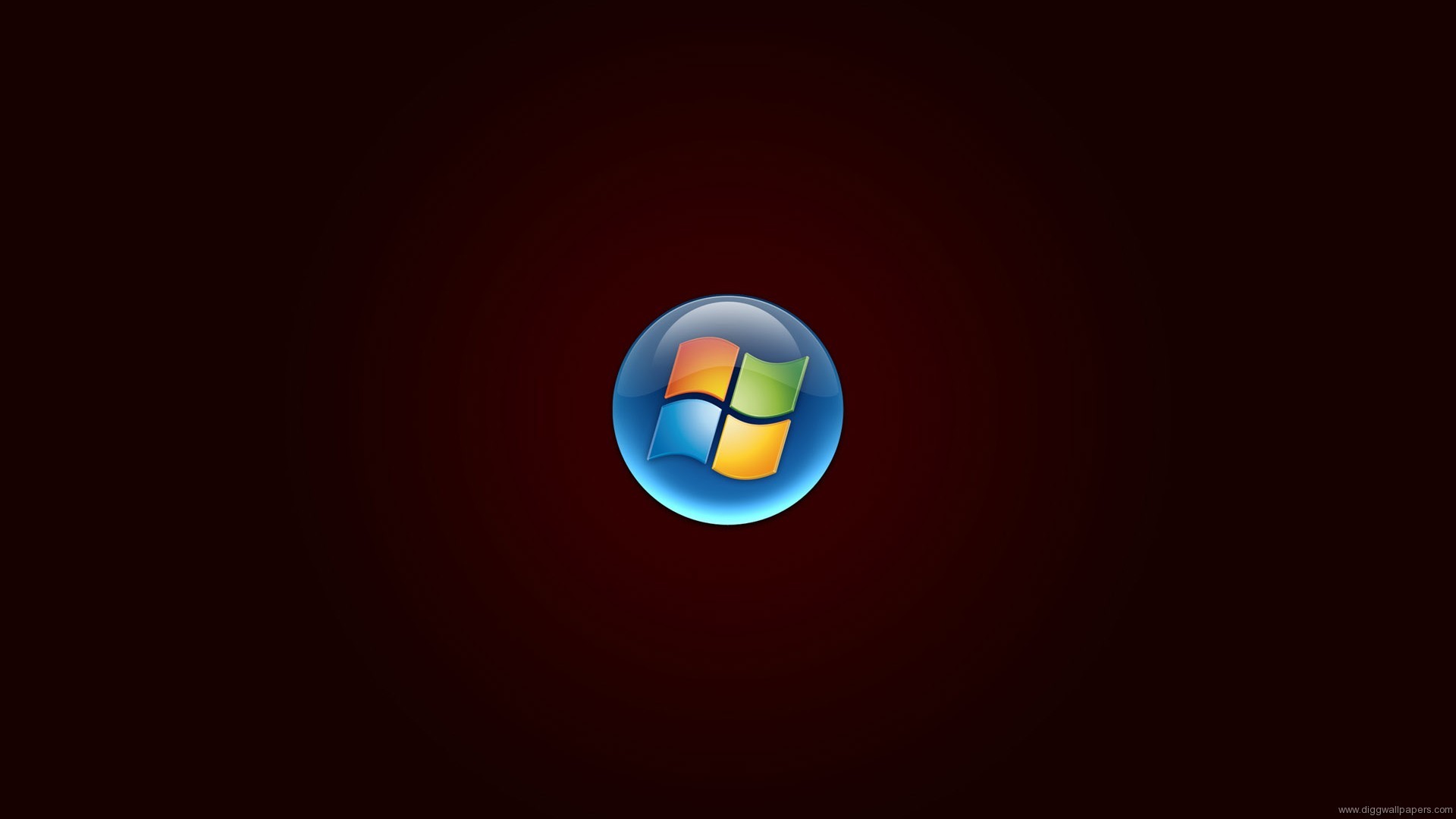 Windows Vista, Pulsante Start, Sfondo rosso scuro, Full HD, wallpaper desktop