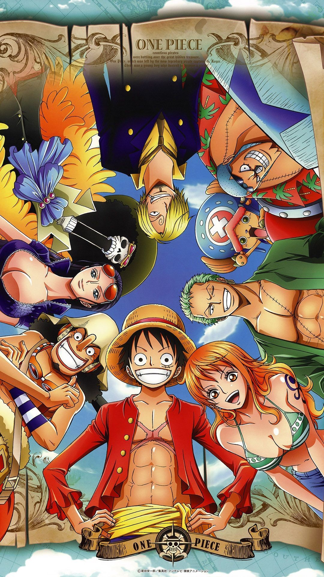 Monkey D. Luffy, Ciurma di Cappello di Paglia, One Piece, Anime, sfondo verticale per cellulare