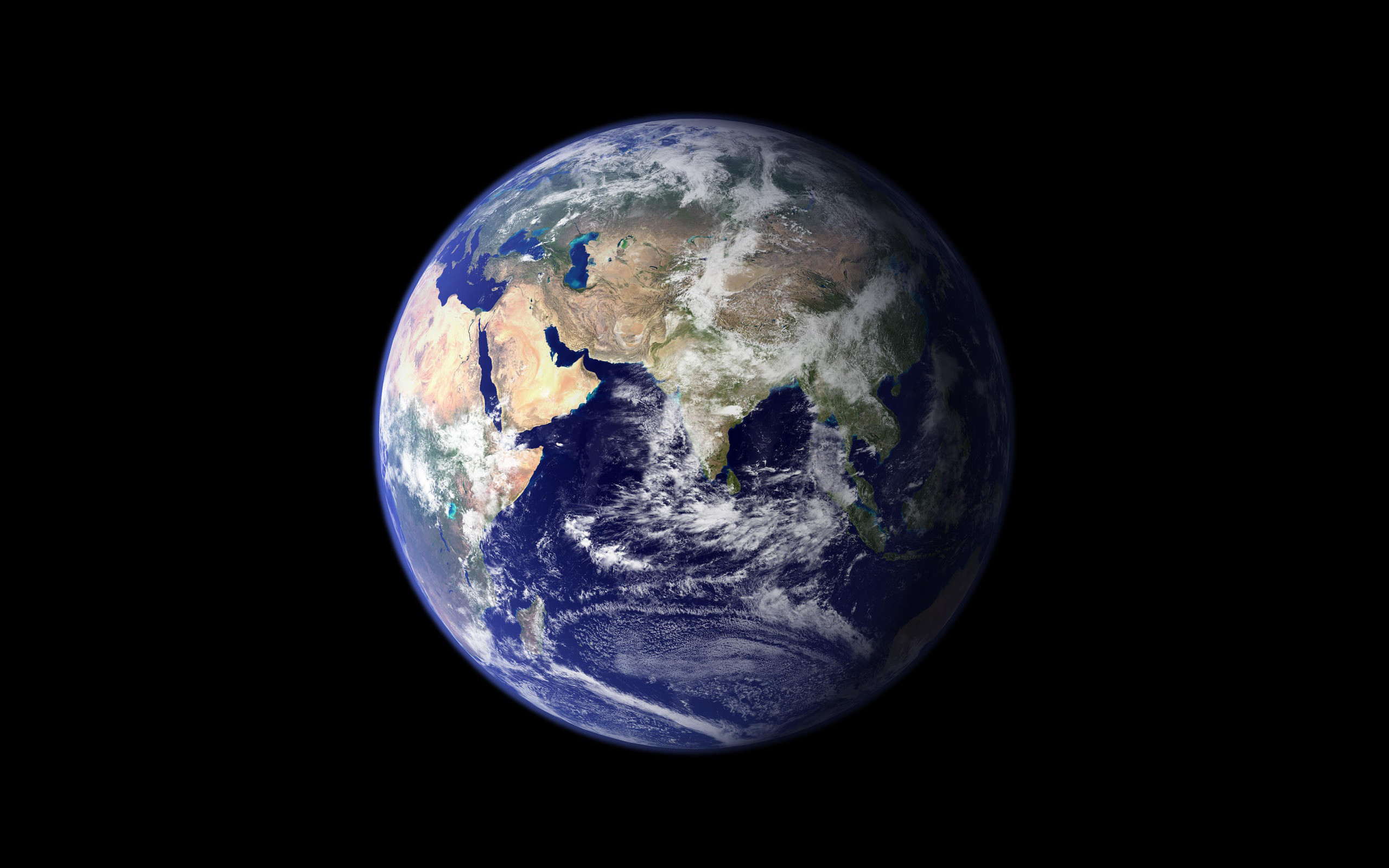 Terra, Asia, Africa, Sfondo nero, 2K, wallpaper per computer