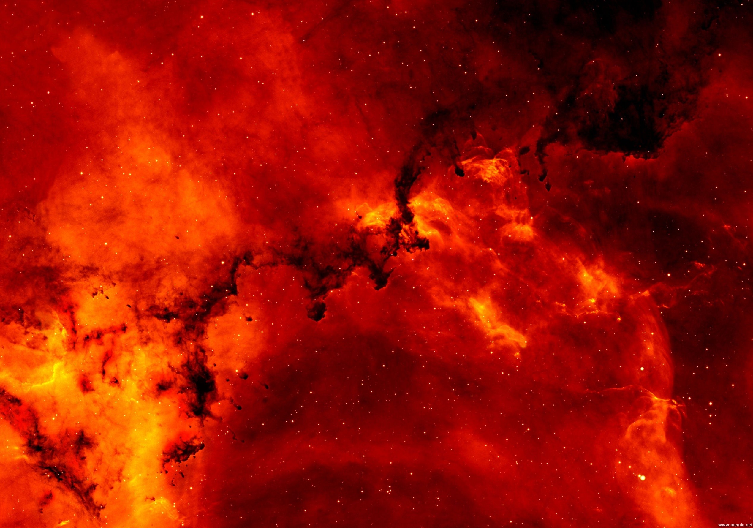 Nebulosa rossa, Spazio profondo, Stelle, Rosso fuoco, Cosmo, Full HD, wallpaper desktop