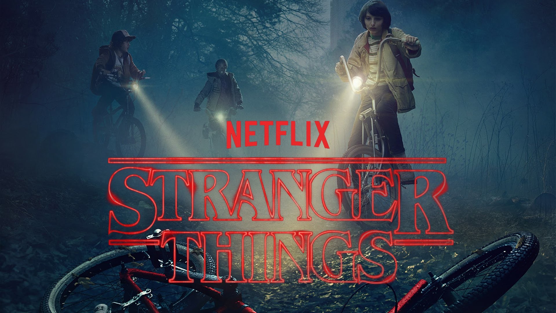 Stranger Things, Netflix, Logo, Biciclette, Full HD, sfondo desktop