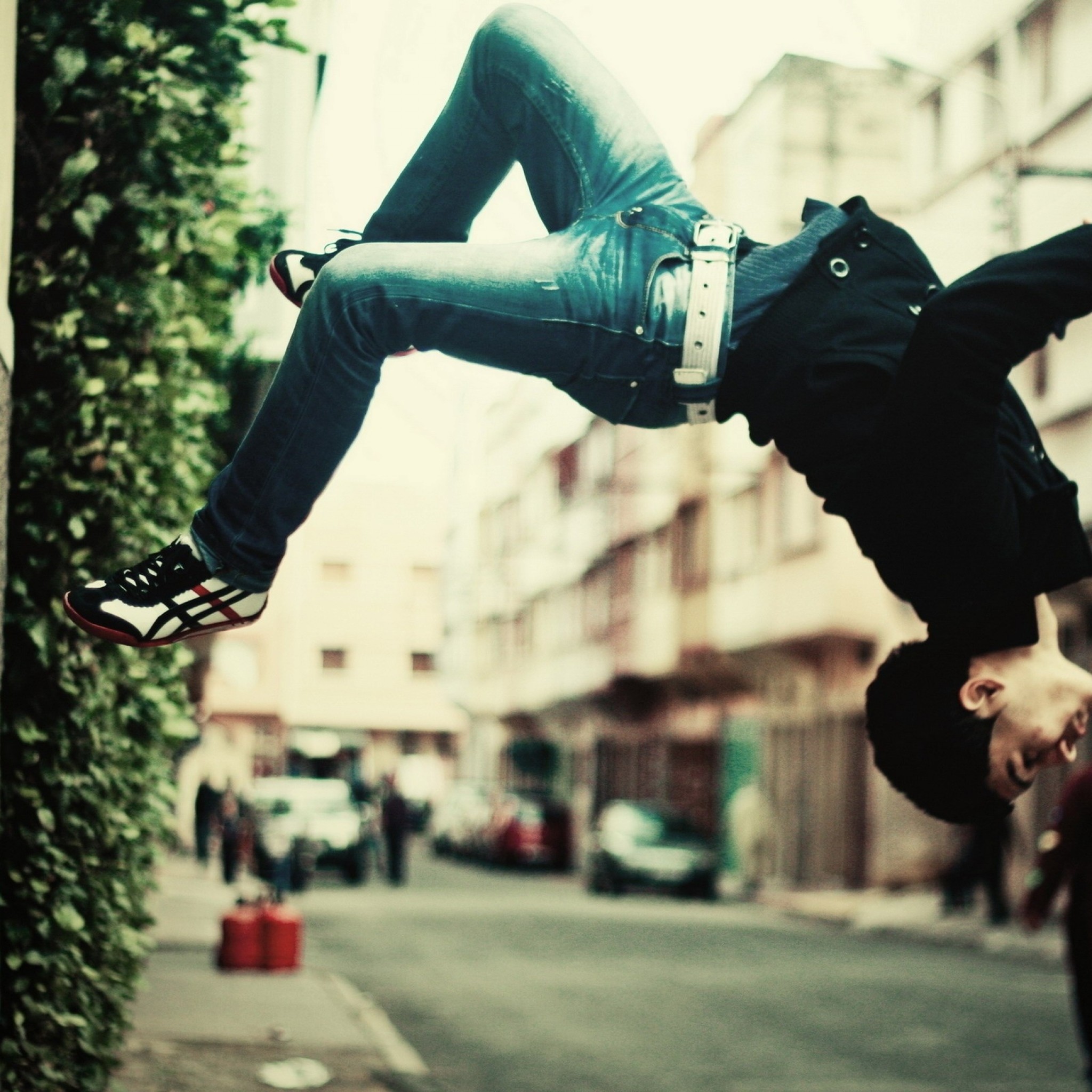Parkour, Wall flip, Strada, sfondo per iPad e tablet