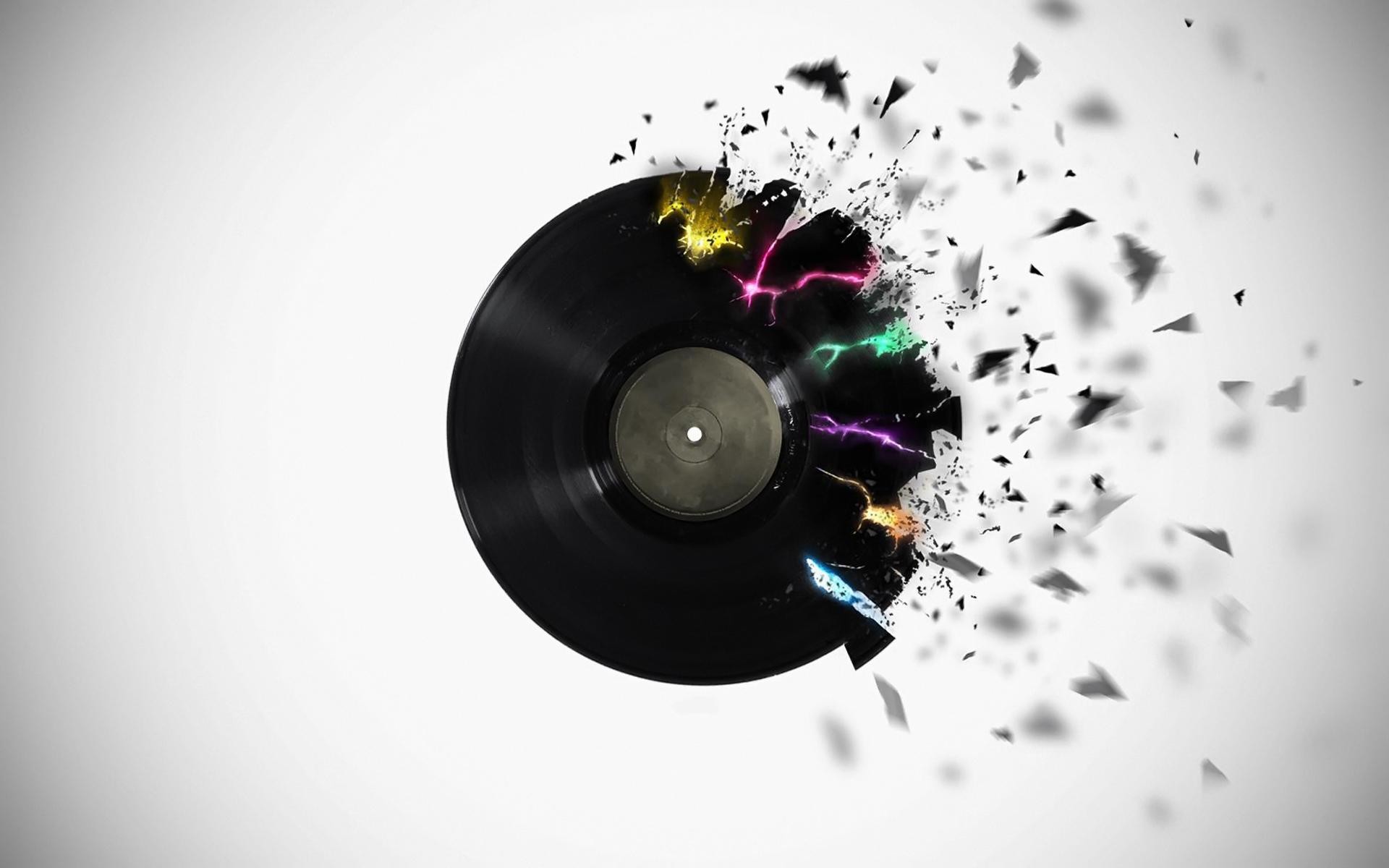 Disco in vinile, Esplosione, Sfondo bianco, 1920x1200, wallpaper desktop