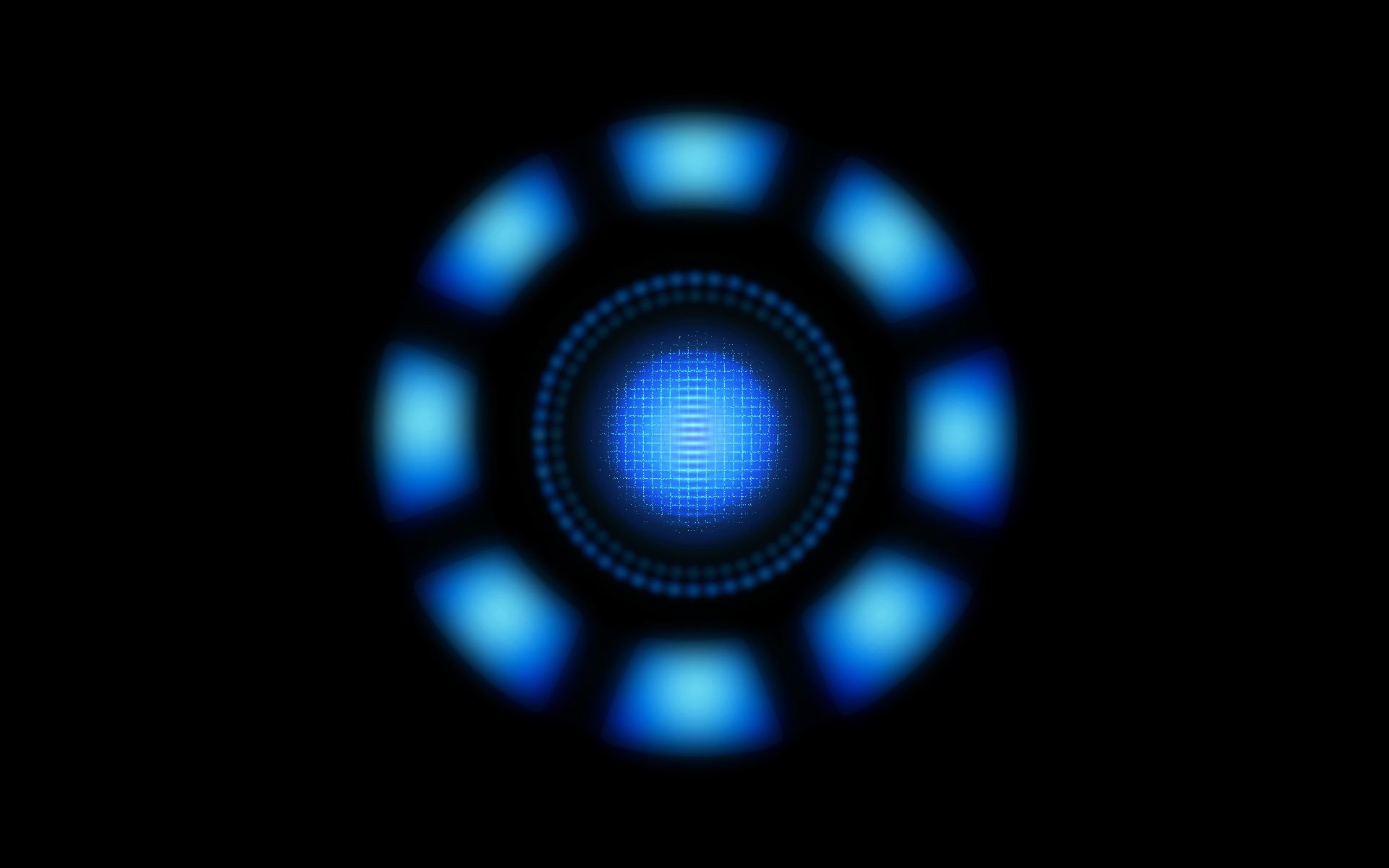 Reattore Arc, Iron Man, Luce blu, Sfondo nero, 1920x1200, wallpaper desktop