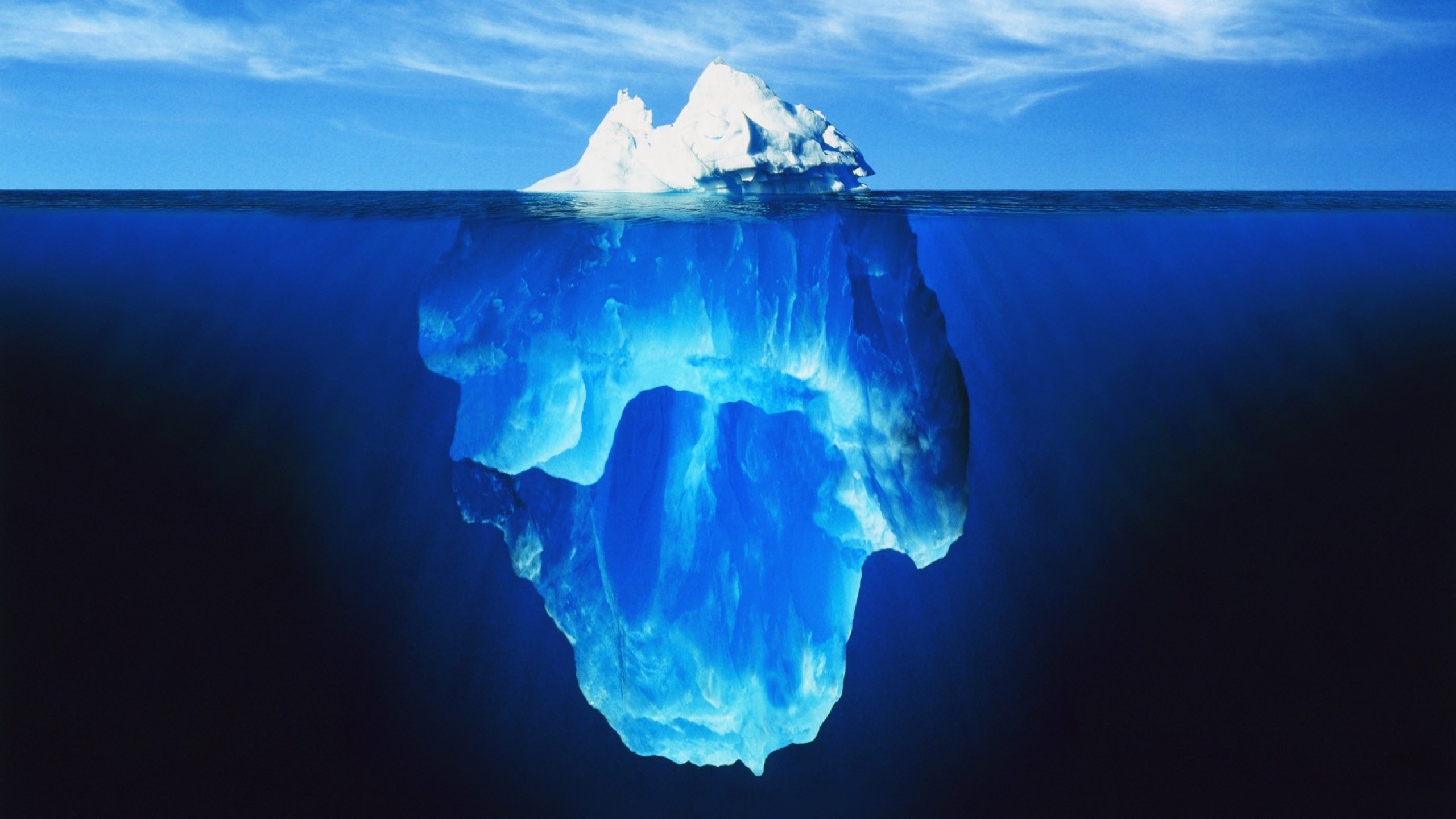 Iceberg, Oceano, Sott'acqua, Blu, 2K 1440p, sfondo desktop