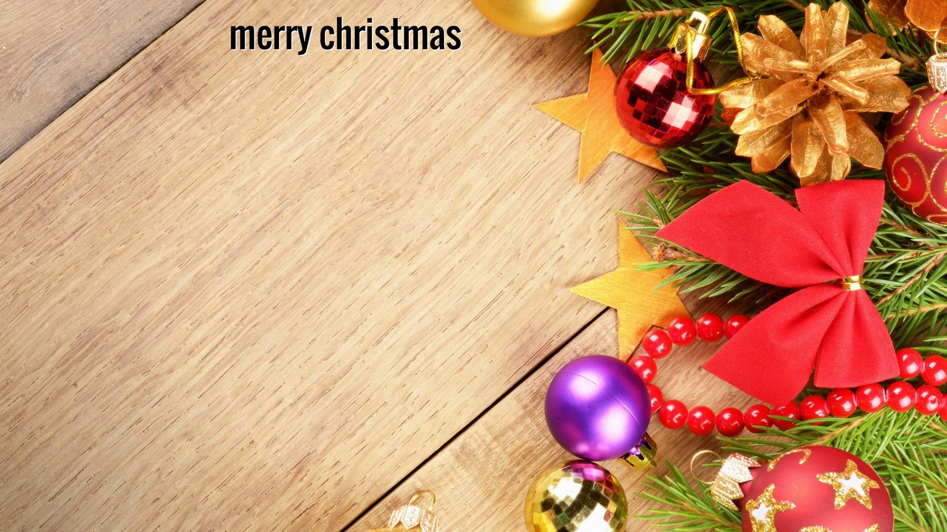 Merry Christmas, Legno, Fiocco rosso, Palline, Pigne, 1920x1080, sfondo per PC