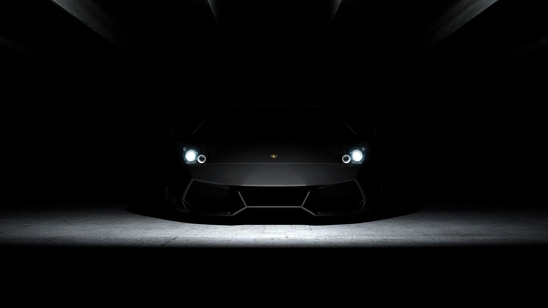 Supercar, Fari, Sfondo nero, Full HD, wallpaper desktop